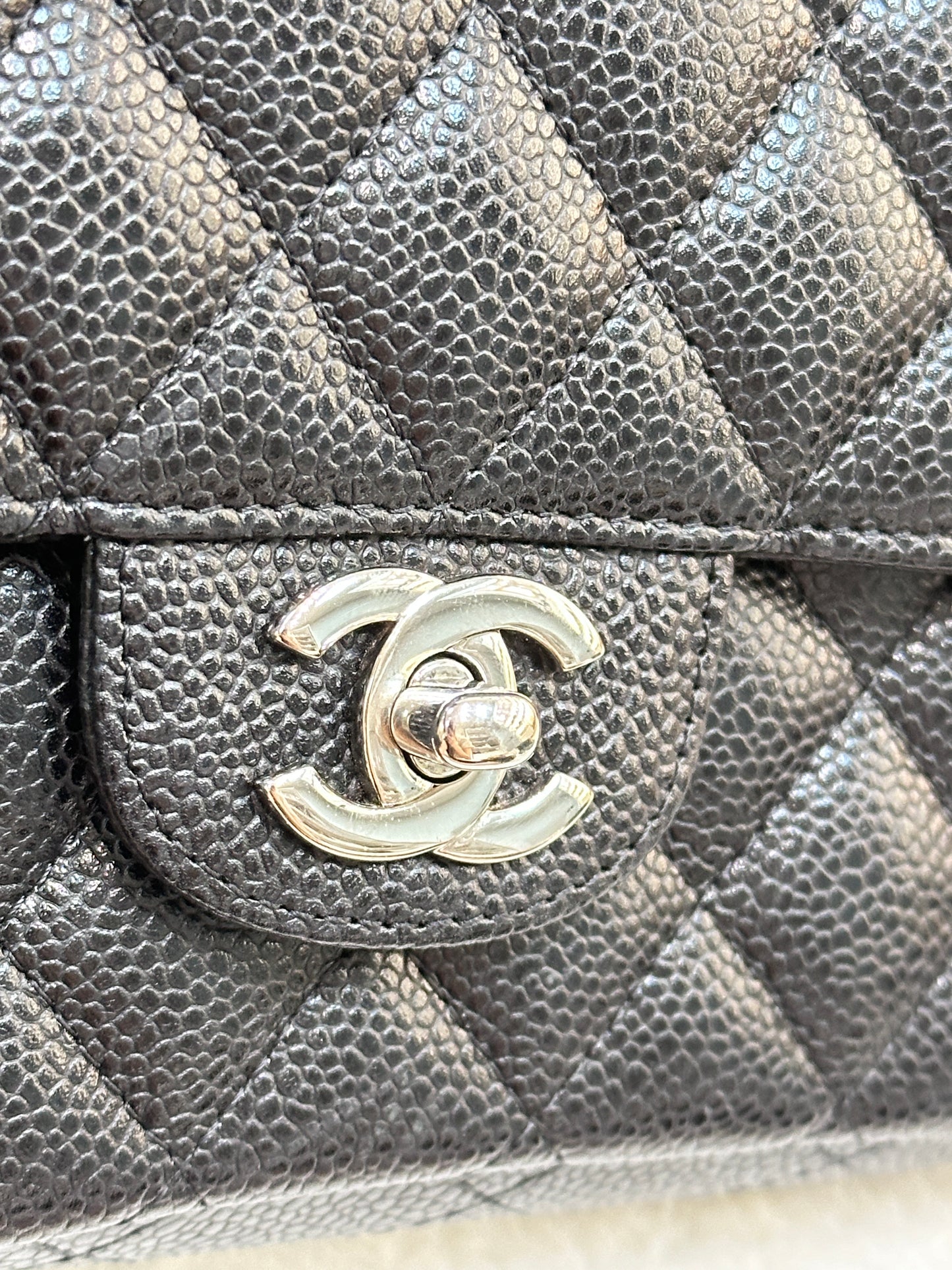 Chanel Caviar East West Flap Bag Black SHW