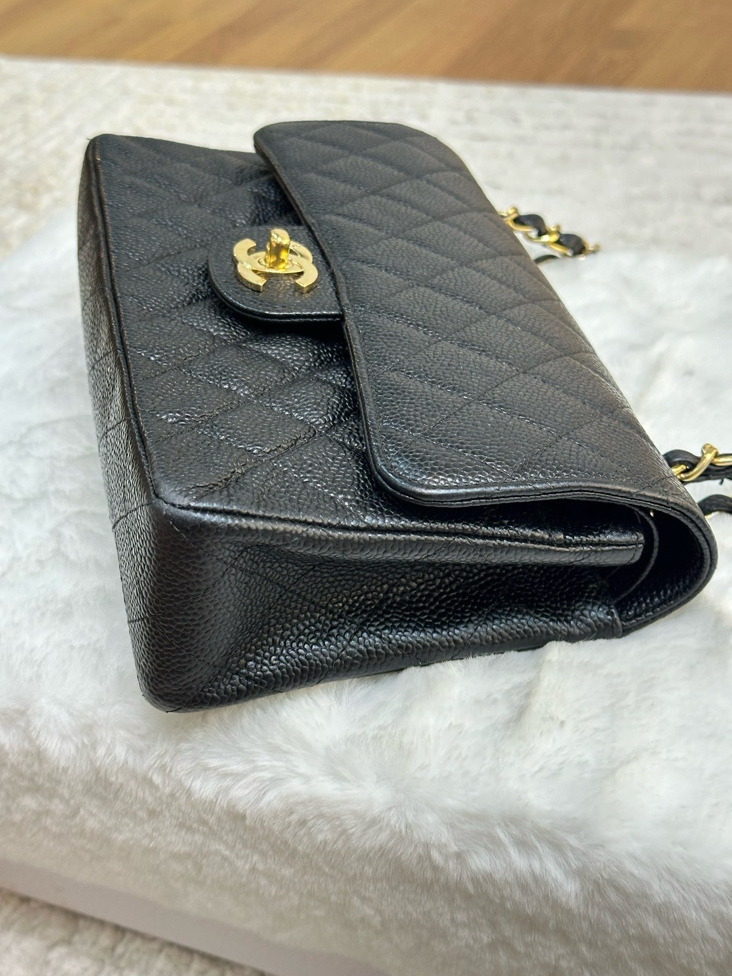 Chanel Small Classic Caviar Double Flap Black Bag GHW