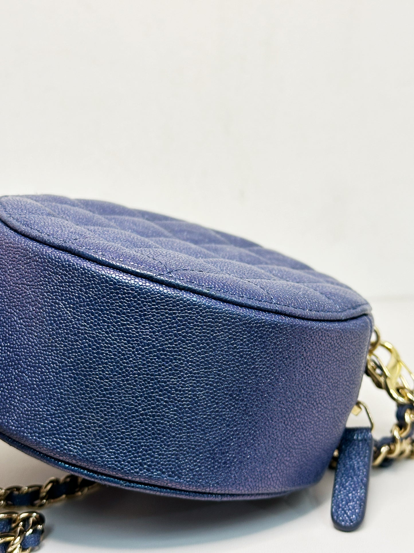 Chanel Matelasse Classic Chain Shoulder Bag Blue 2798 holo card