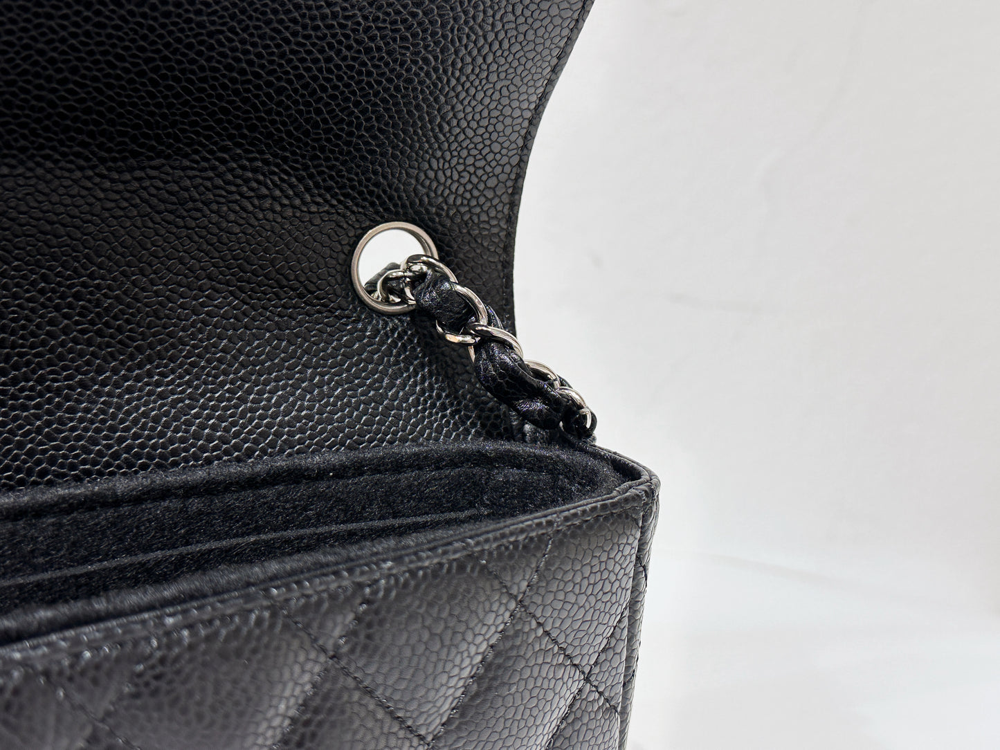 Chanel Caviar East West Flap Bag Black SHW 1172 holo card
