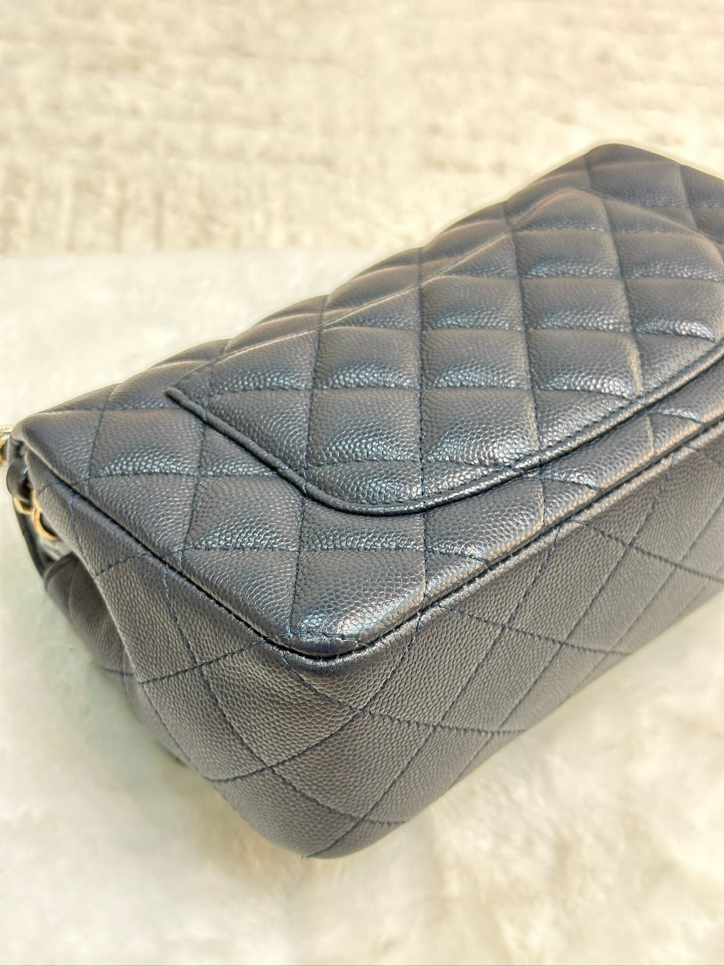 Chanel Mini Rectangular Caviar Navy Blue GHW