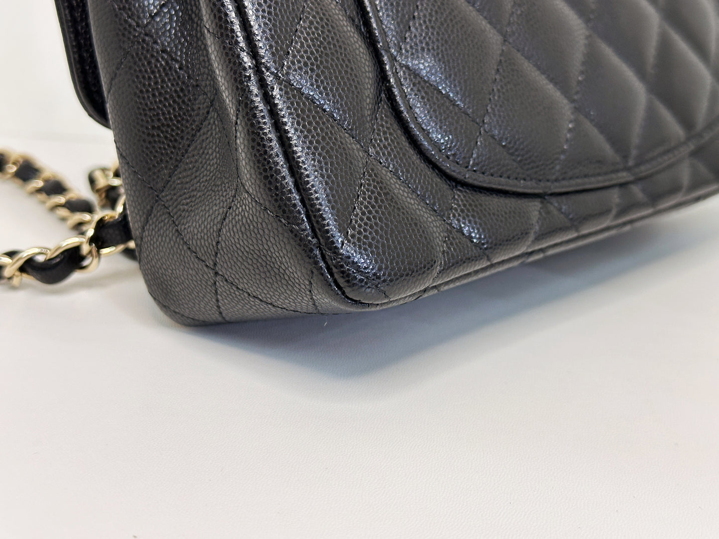 Chanel Caviar Classic Quilted Mini Rectangular Flap black GHW 2353 holo card
