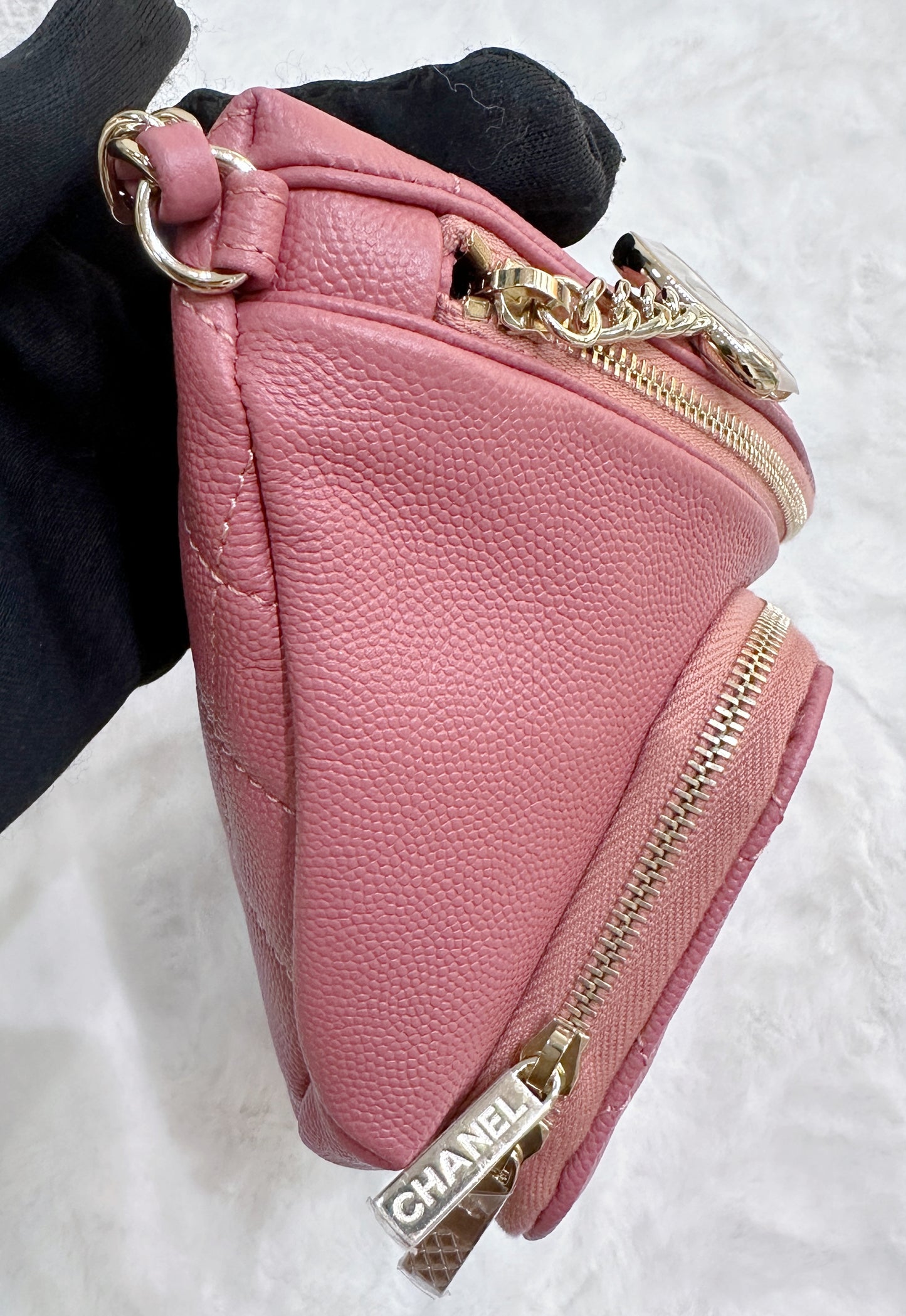 Chanel Pink Quilted Waist Bag