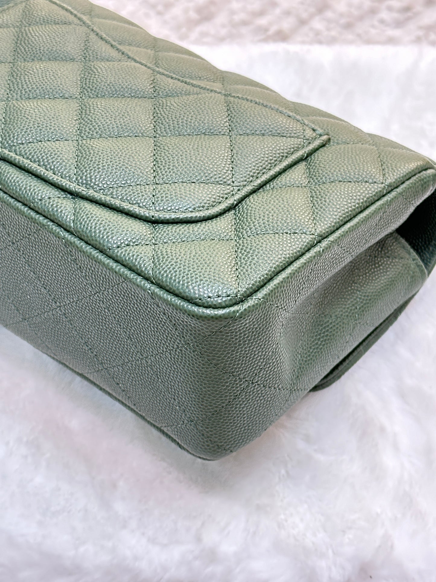 Chanel Caviar Quilted Mini Rectangular Flap Green