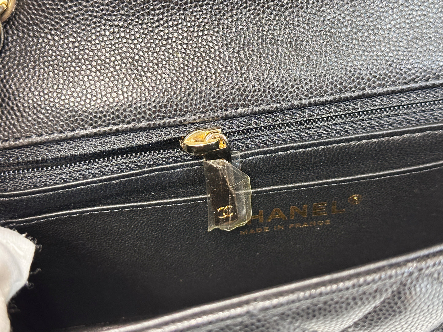Chanel Caviar Classic Quilted Mini Rectangular Flap black GHW 2353 holo card