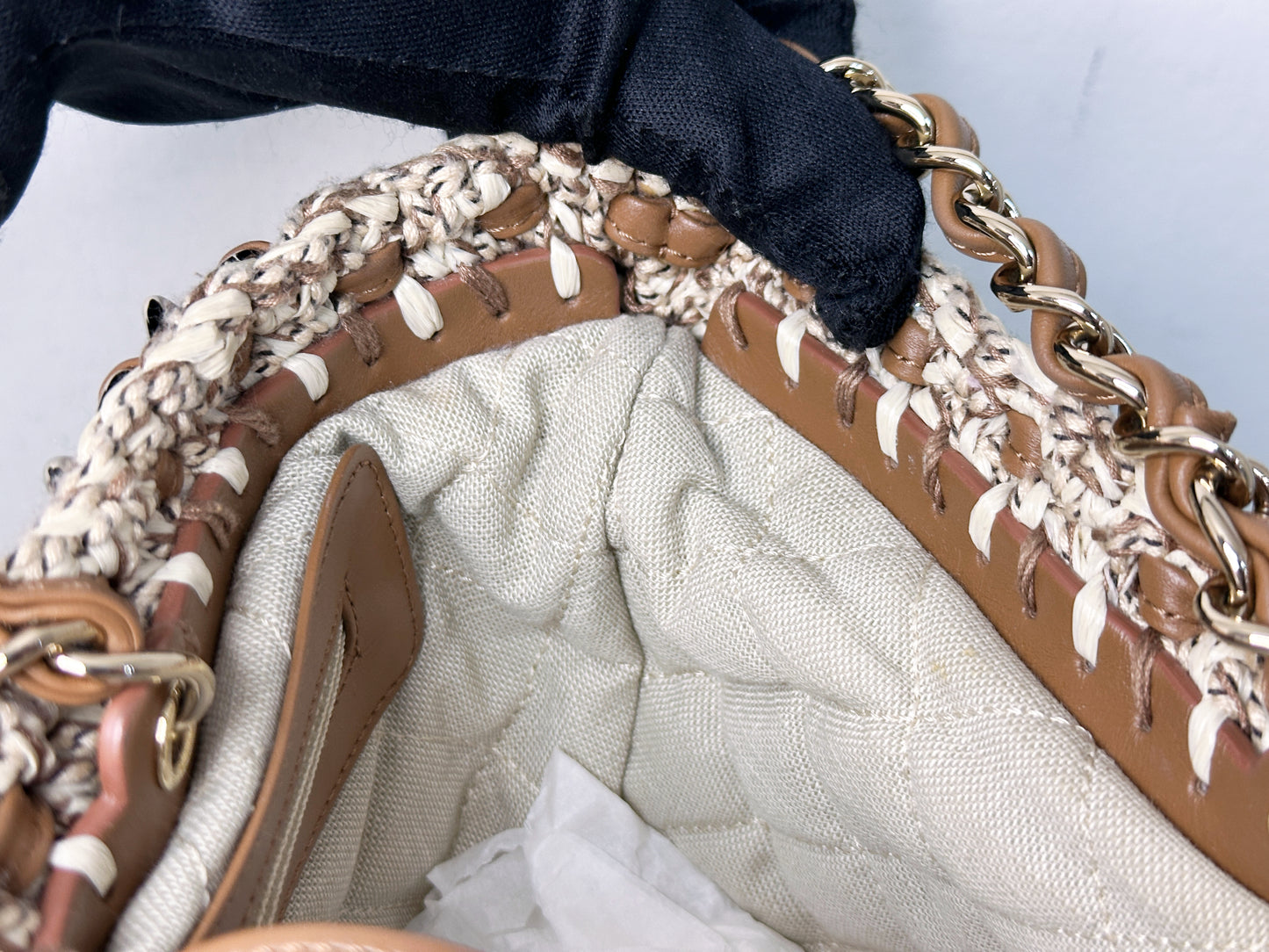 CHANEL CC Tote Bag CC Mark Chain Basket Bag Small Chain Shoulder Bag TEAL microchip