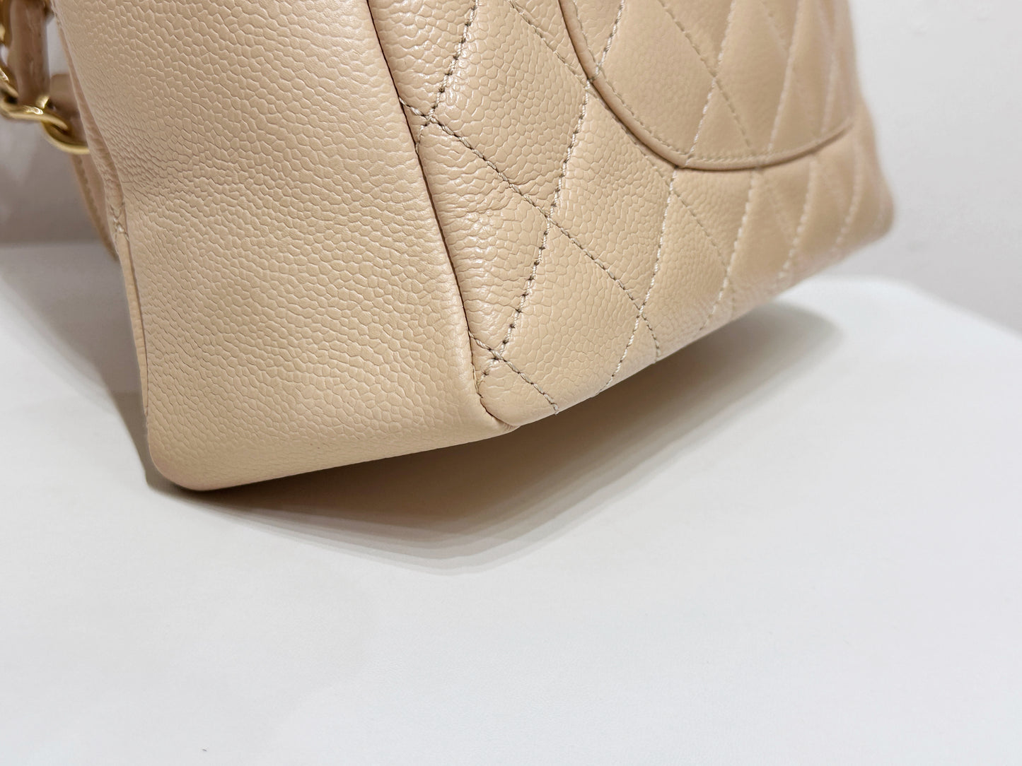 Chanel Caviar Quilted Petit Shopping Tote PST Beige GHW 1551 holo