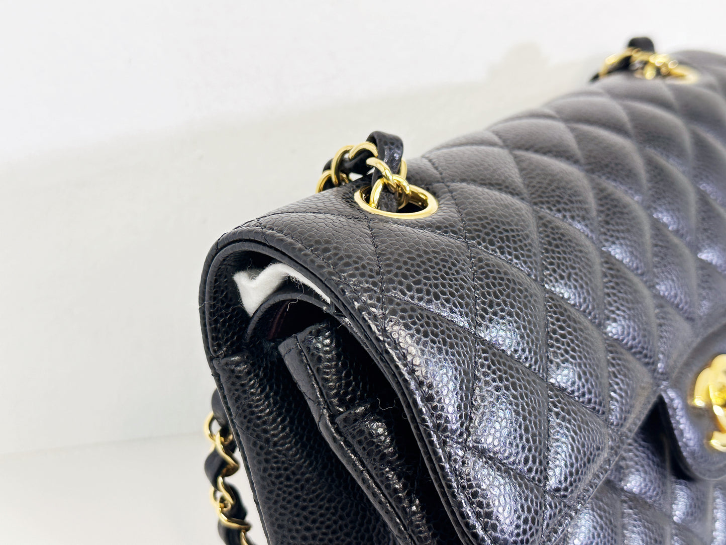 Chanel Small Classic Quilted Caviar Double Flap Bag Black TLLT Microchip