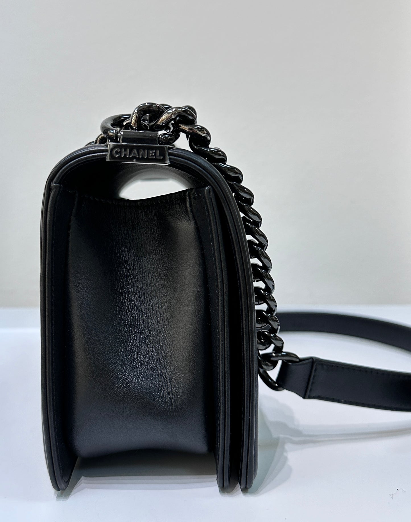 Chanel Boy Medium So Black Calfskin Bag