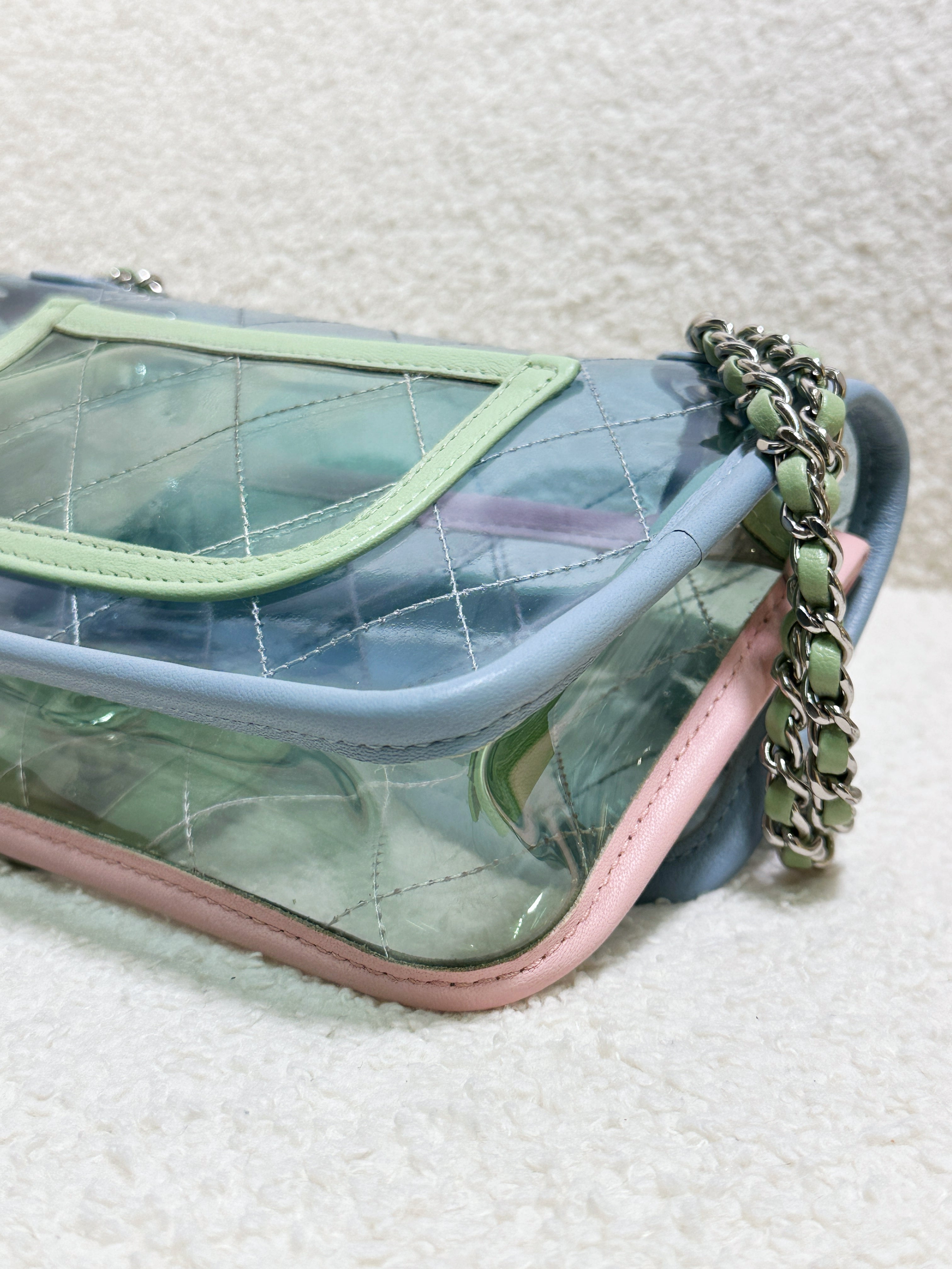 Chanel Coco Splash PVC Mini Flap Bag Blue/Pink/Green 25 holo