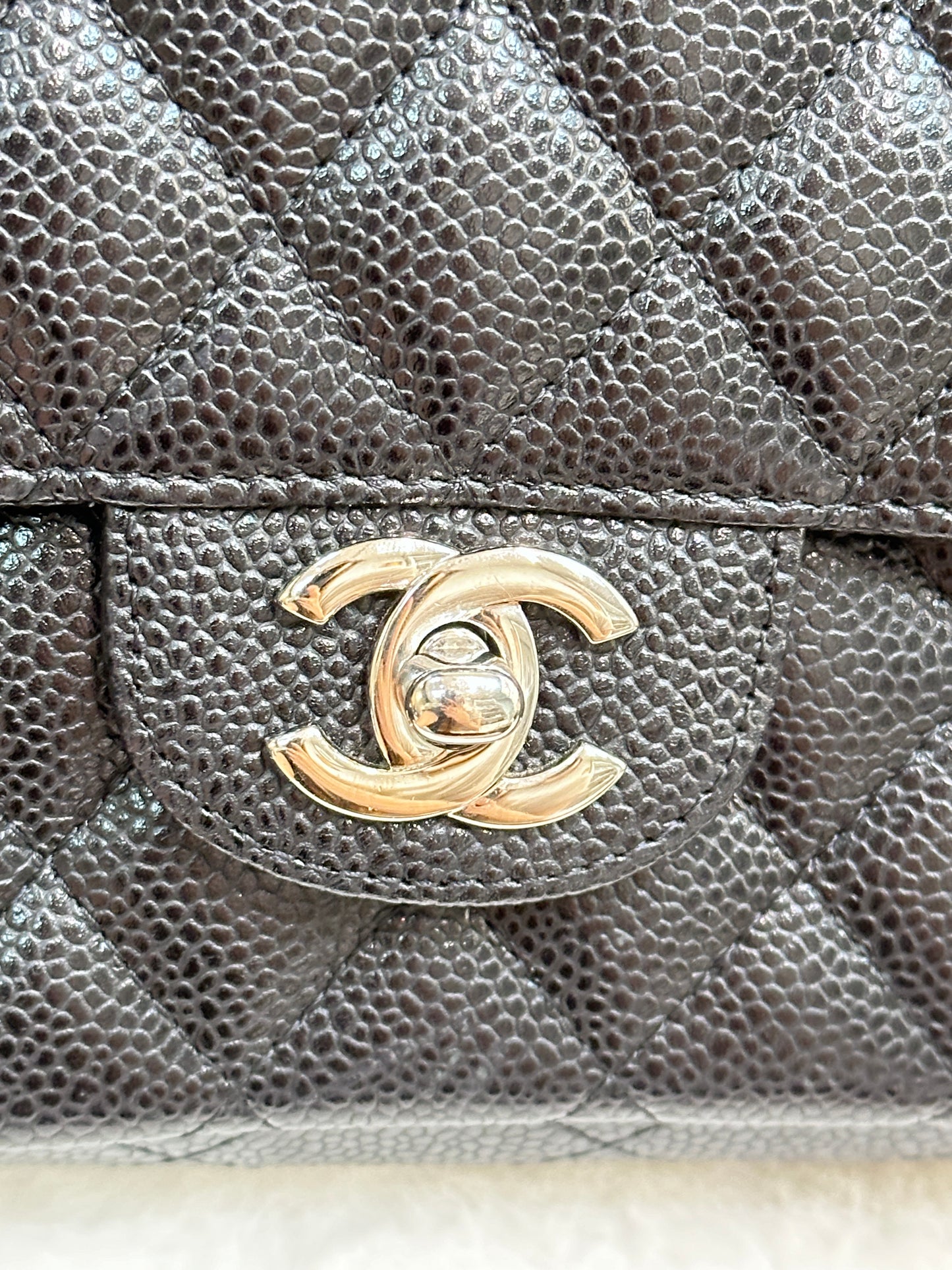 Chanel Caviar East West Flap Bag Black SHW