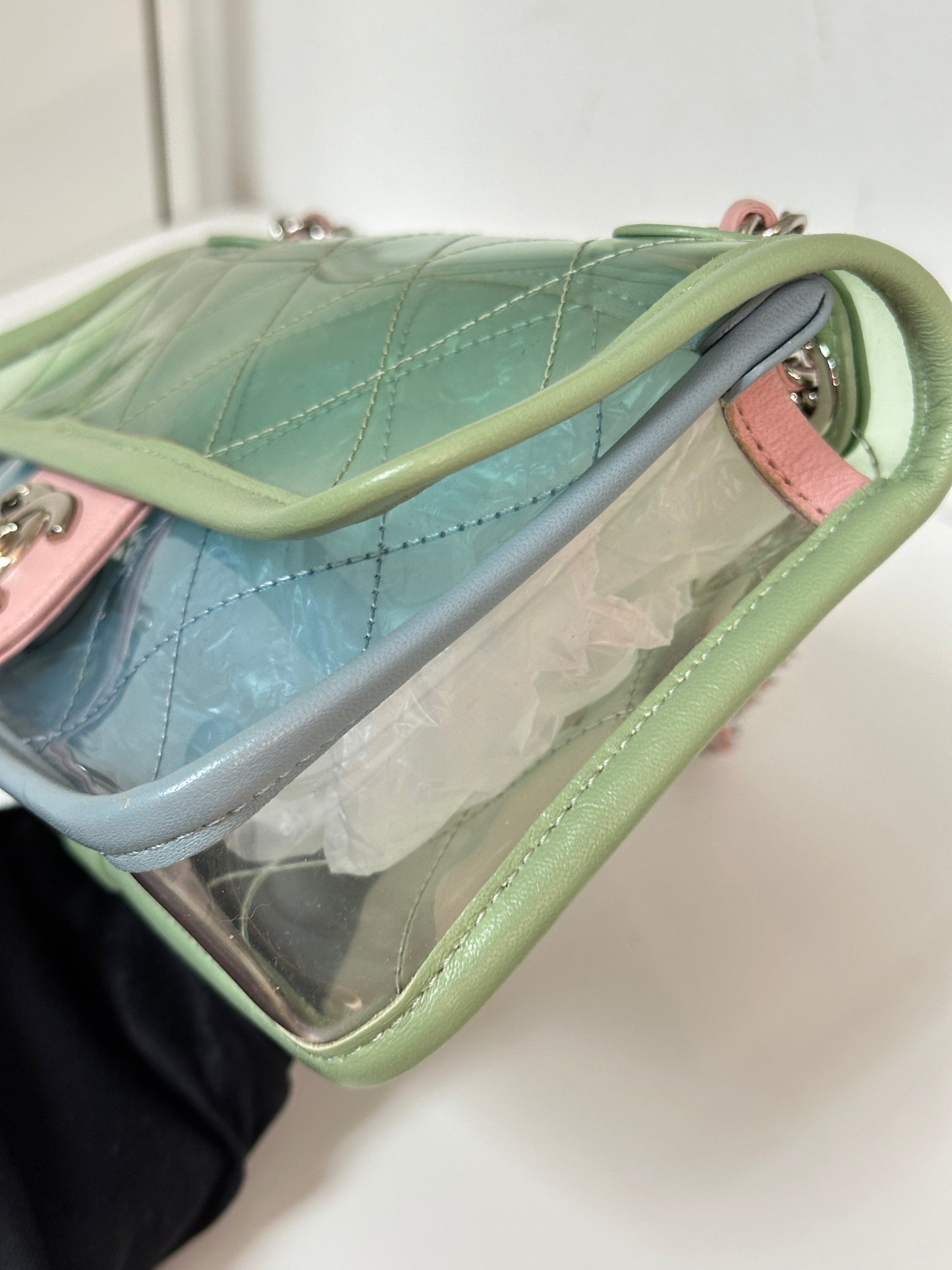 Chanel Mini Coco Splash PVC Flap Bag Blue/Green/Pink SHW 2562 holo