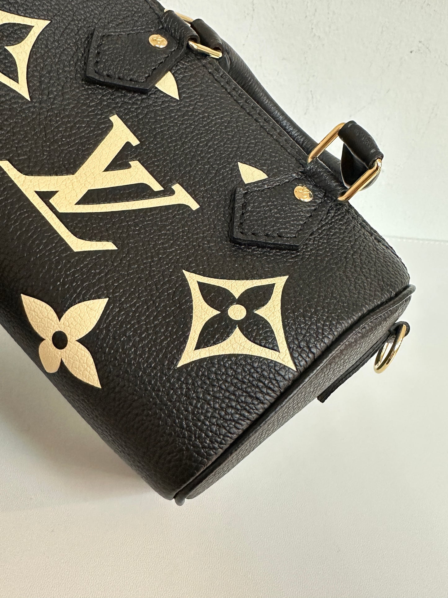 Louis Vuitton Speedy Bandouliere Nano Black Top Handle Bag in Monogram Empreinte Leather GHW