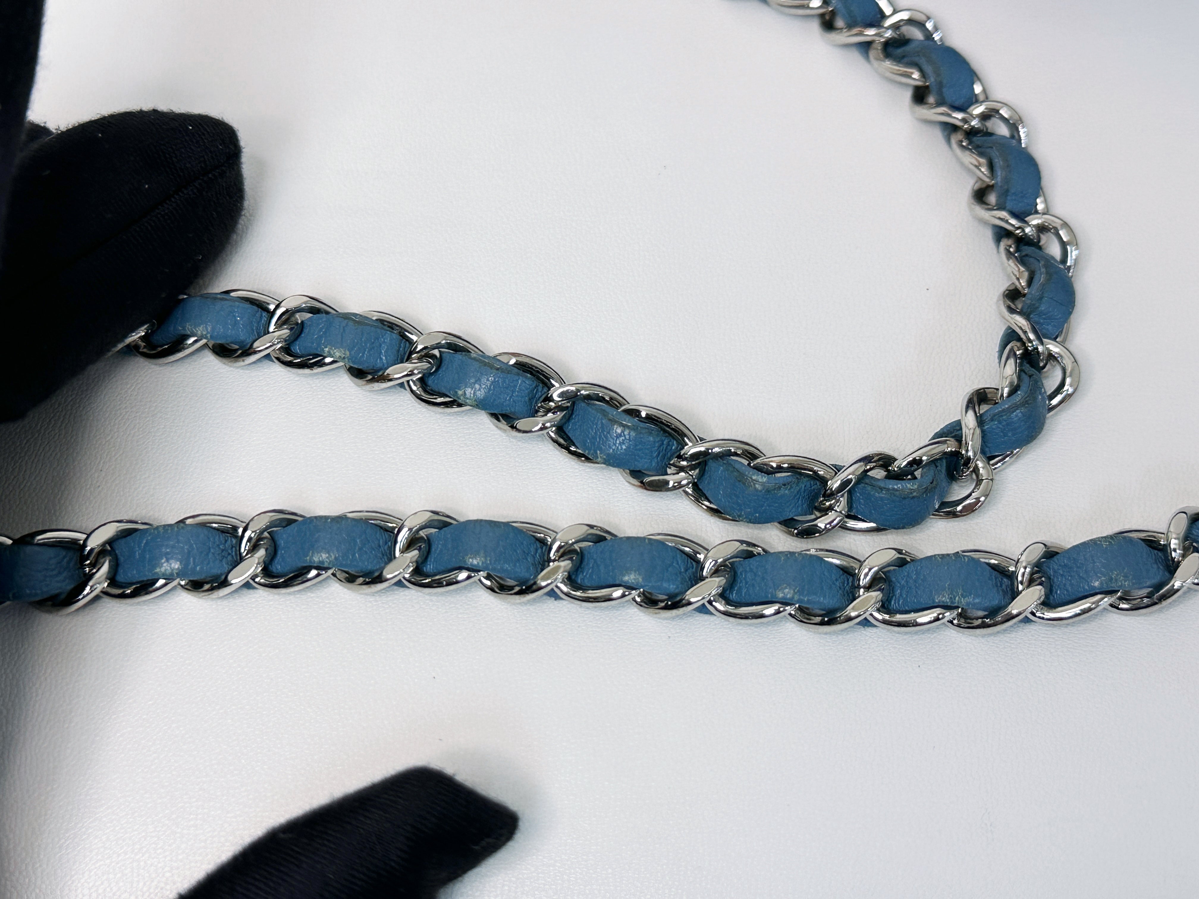 Chanel Blue Coco Splash PVC Medium Flap Bag 2583 holo