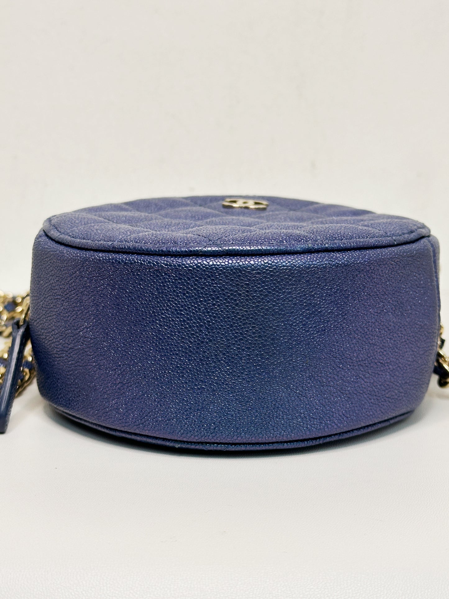 Chanel Matelasse Classic Chain Shoulder Bag Blue 2798 holo card