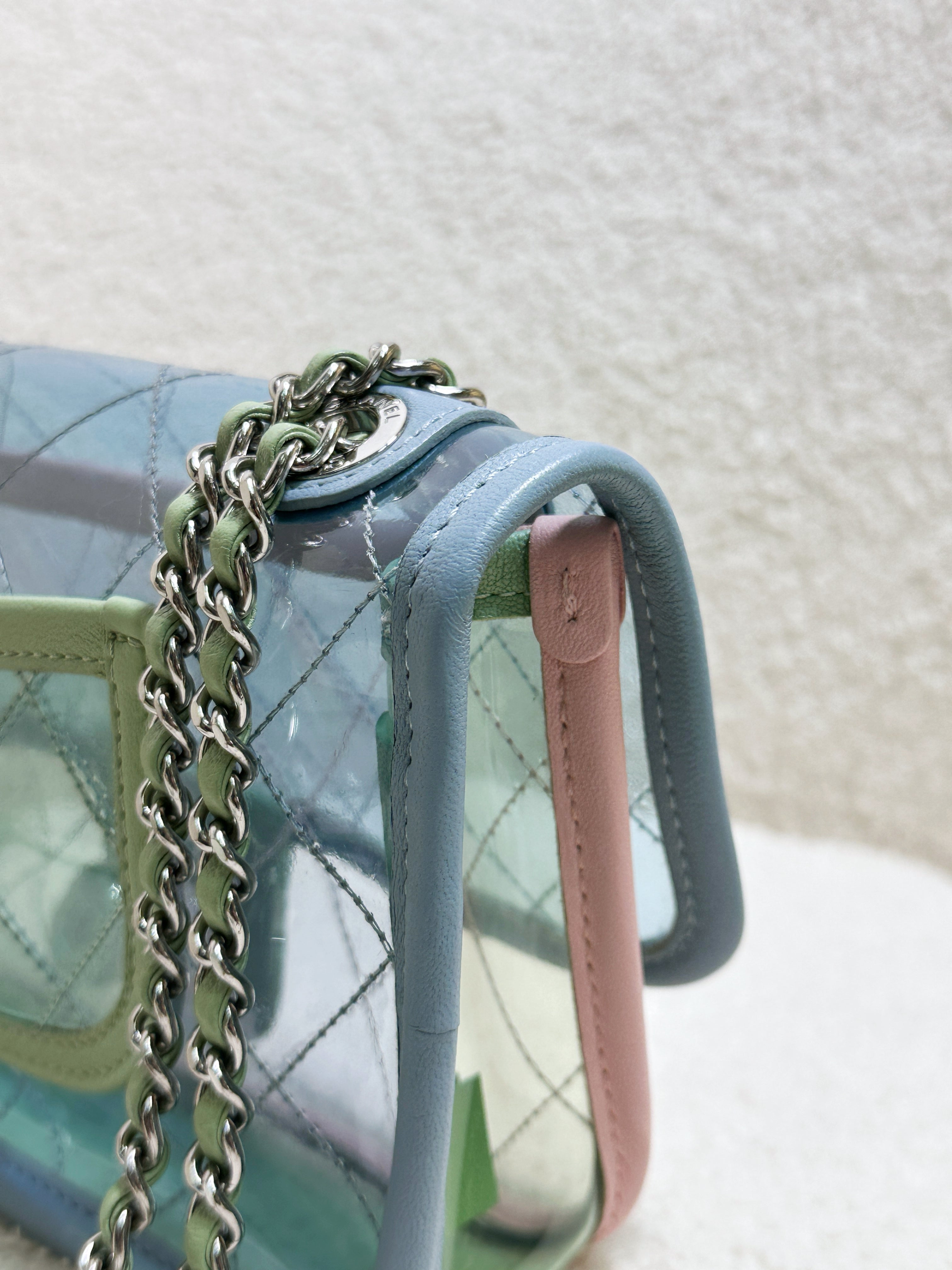 Chanel Coco Splash PVC Mini Flap Bag Blue/Pink/Green 25 holo