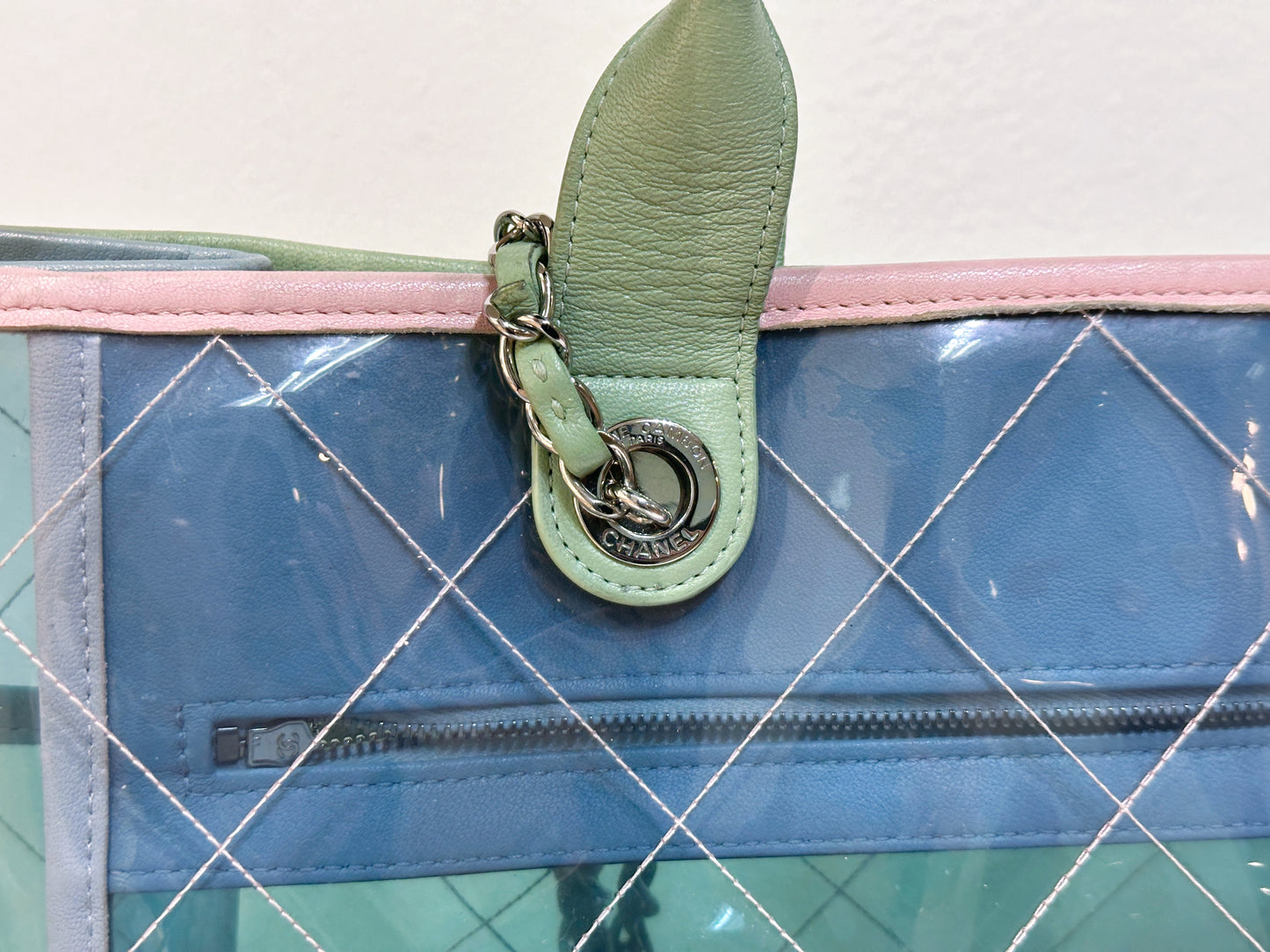 Chanel Coco Splash Bag Green/Pink/Blue 2584 holo card