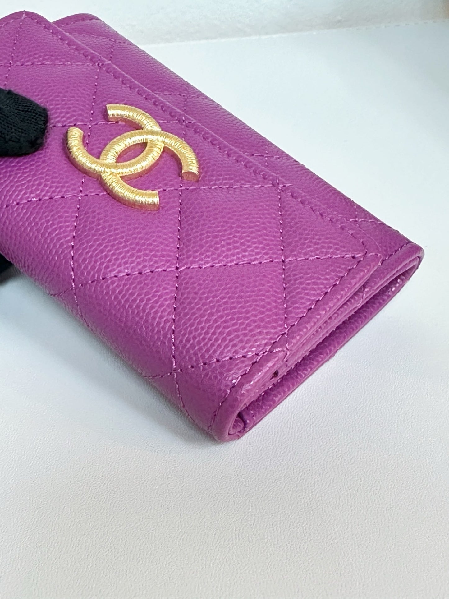 Chanel Card Holder Flag Bag 23B Purple