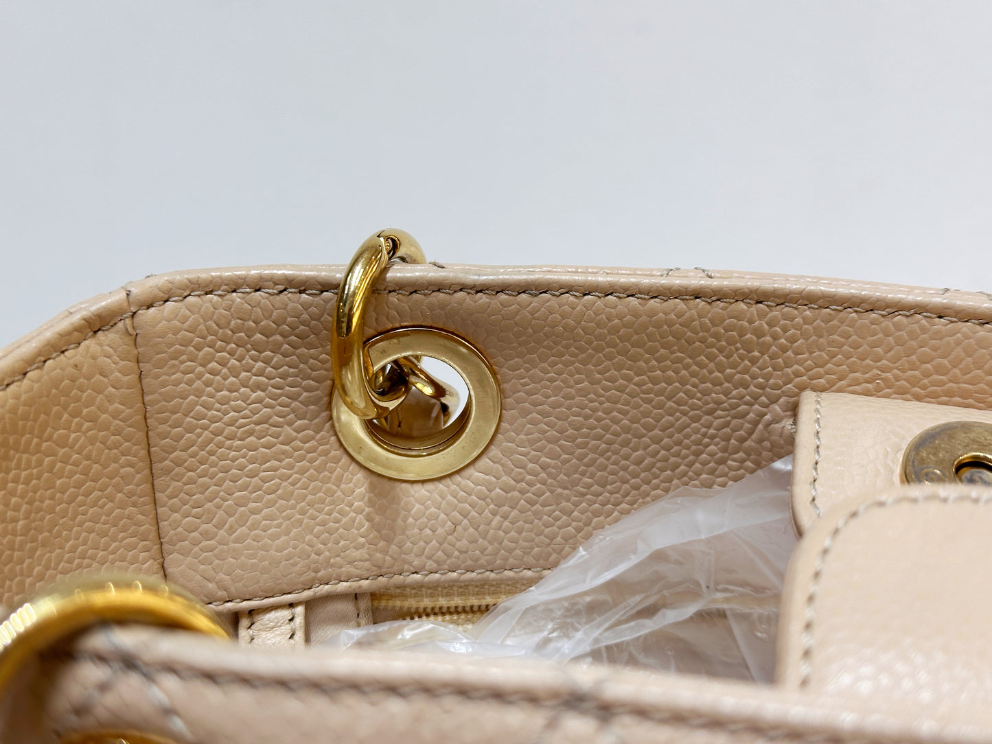 Chanel Caviar Quilted Petit Shopping Tote PST Beige GHW 1551 holo