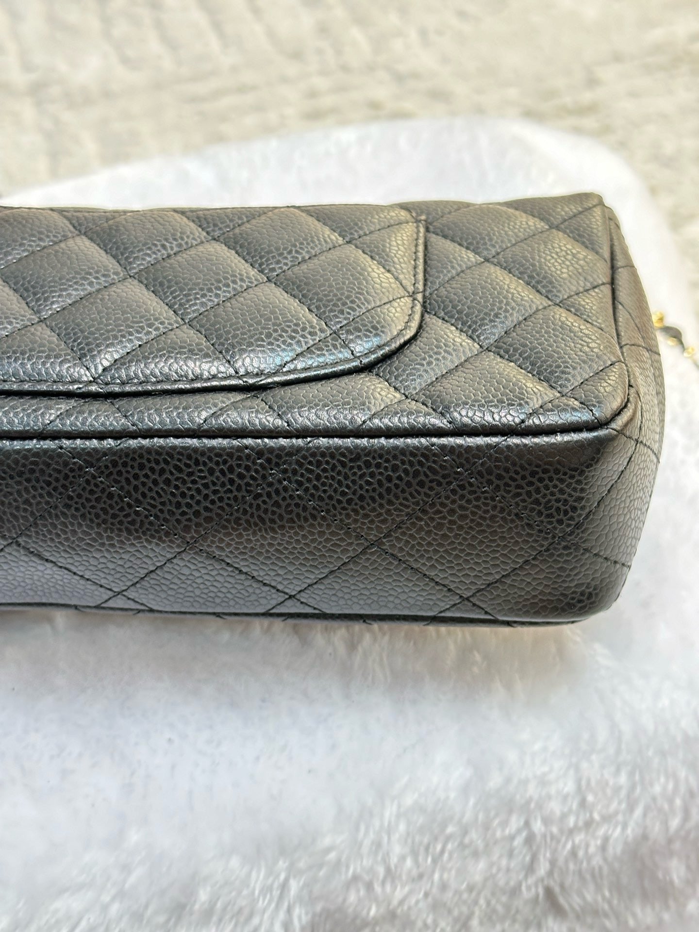 Chanel Caviar East West Flap Bag Black GHW  holo 1304 db