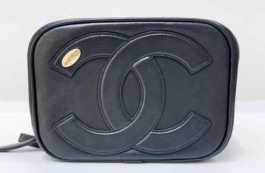 Chanel Black Lambskin CC Mania Camera Bag