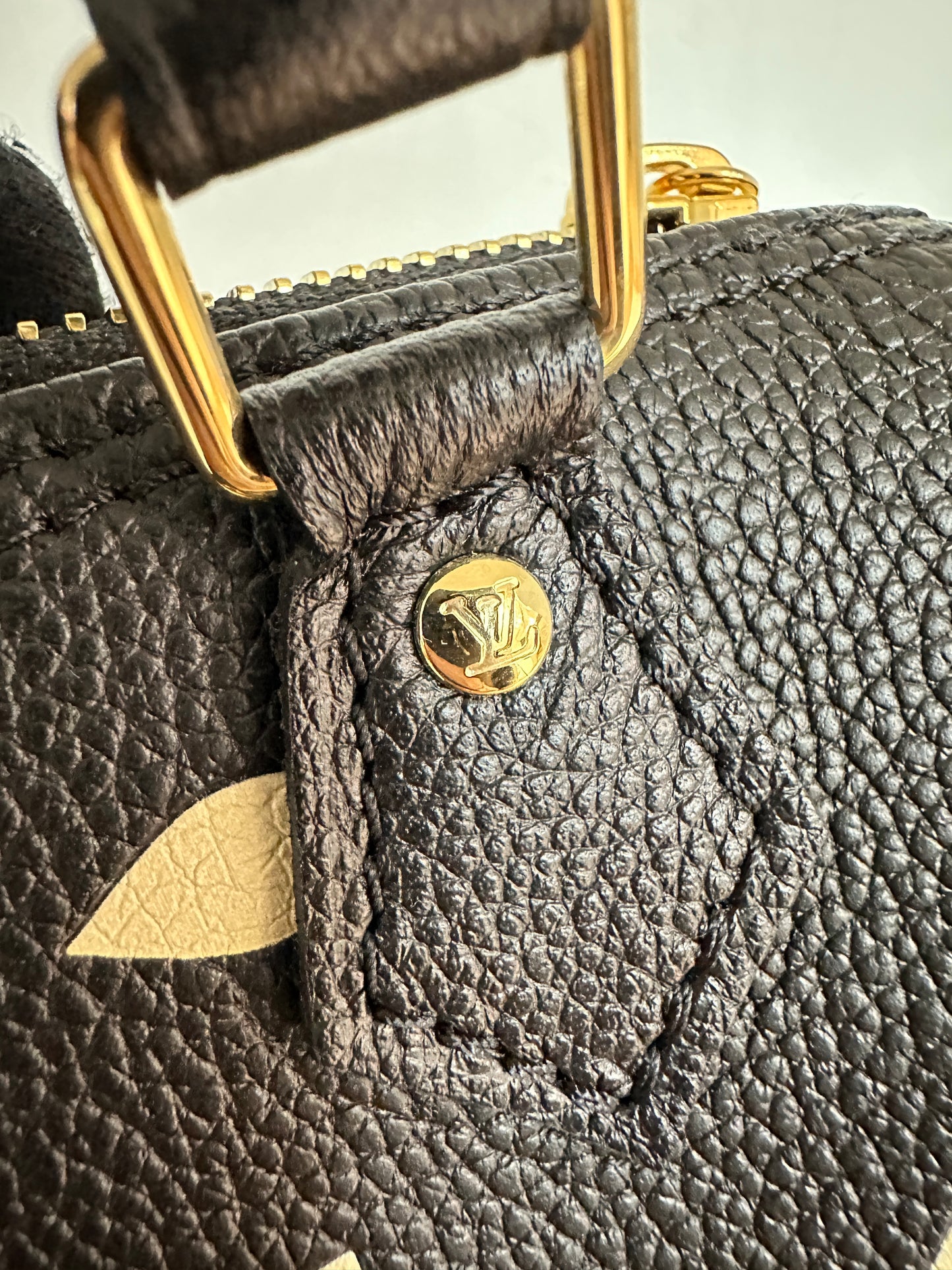 Louis Vuitton Speedy Bandouliere Nano Black Top Handle Bag in Monogram Empreinte Leather GHW