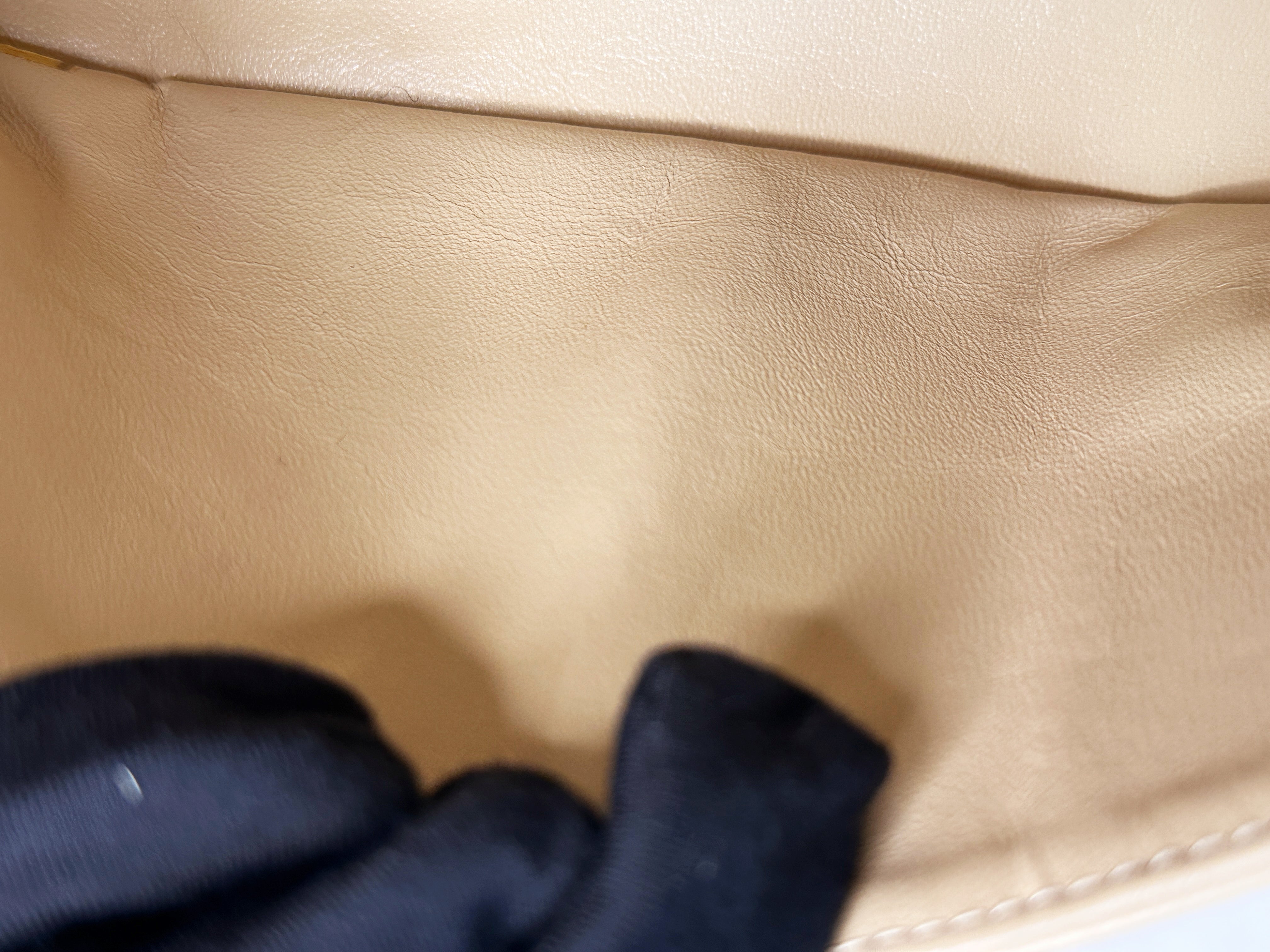 Chanel Medium Beige Classic Caviar Double Flap Bag GHW 2163 holo