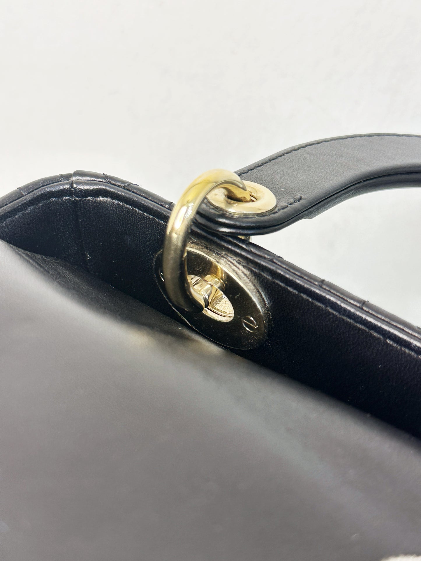 CHRISTIAN DIOR Lambskin Cannage Small My ABCDior Lady Dior Black GHW