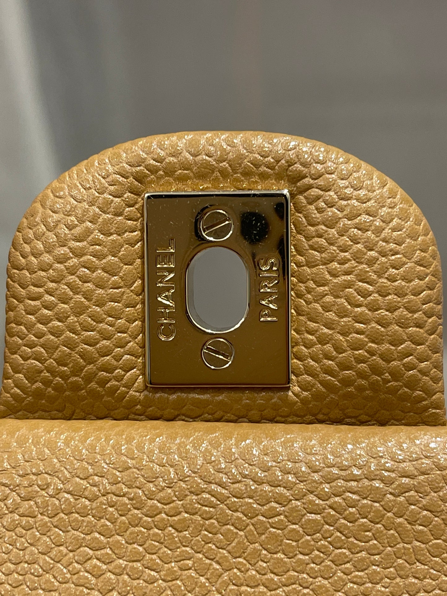 Chanel 18S Dark Beige Classic Medium Flap Caviar Gold Hardware