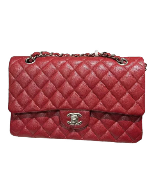 CHANEL Medium Classic Flap 17B Red Caviar