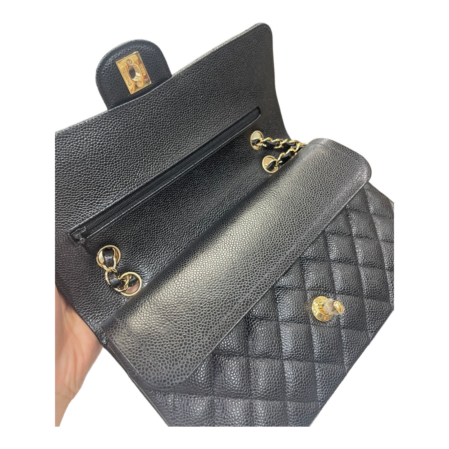 CHANEL CLASSIC Black Caviar Medium Flap Bag