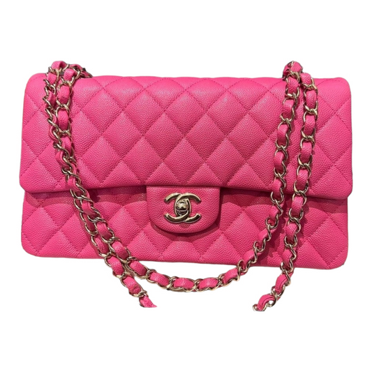 Chanel 22P Hotpink Darkpink Classic Medium Bag