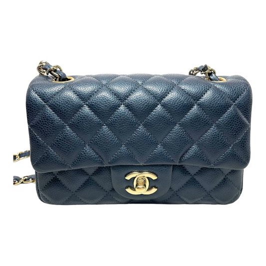 Chanel Classic Mini Flap Bag 18S Prealy Navy