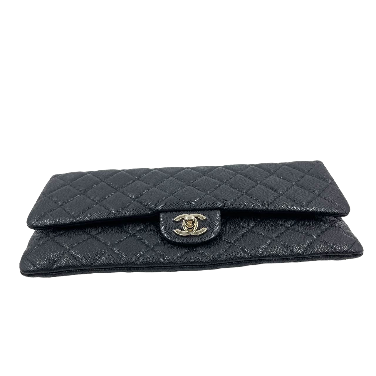 Chanel Caviar Quilted Flap Clutch Black