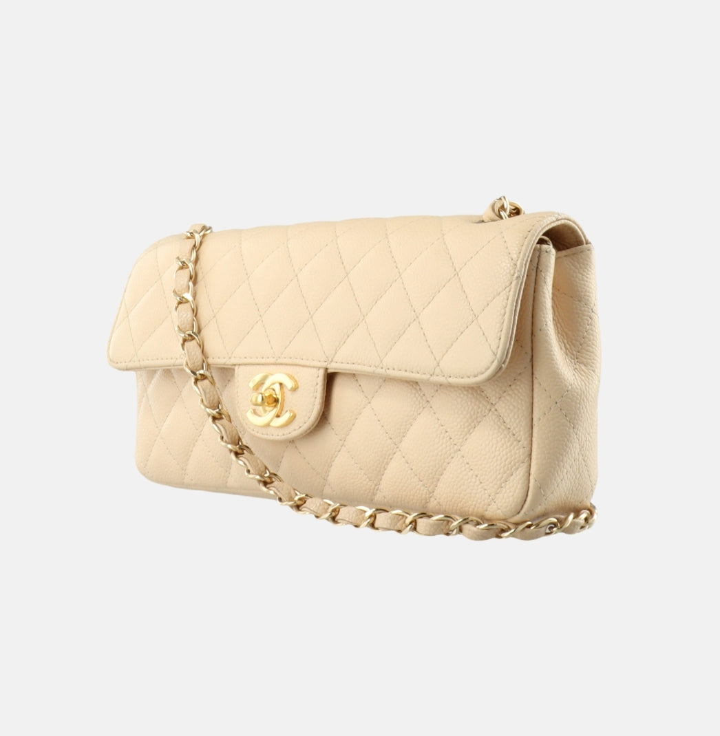 Chanel EASTWEST 24K Gold Light Beige Flap Bag