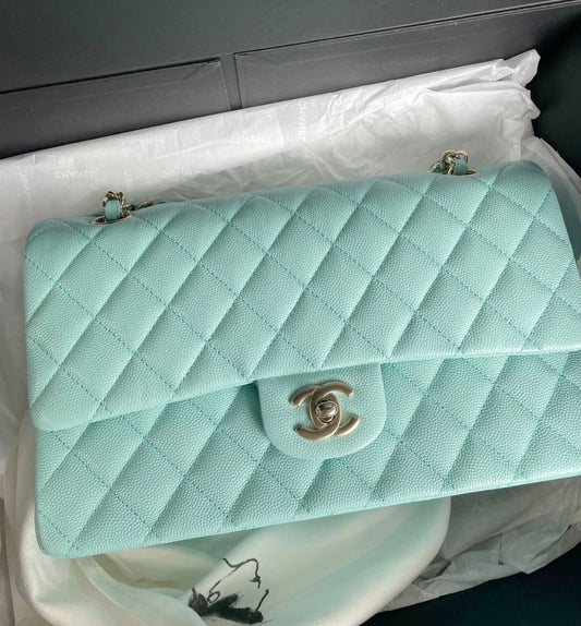 Chanel Classic Medium Flap 19C Tiffany Blue