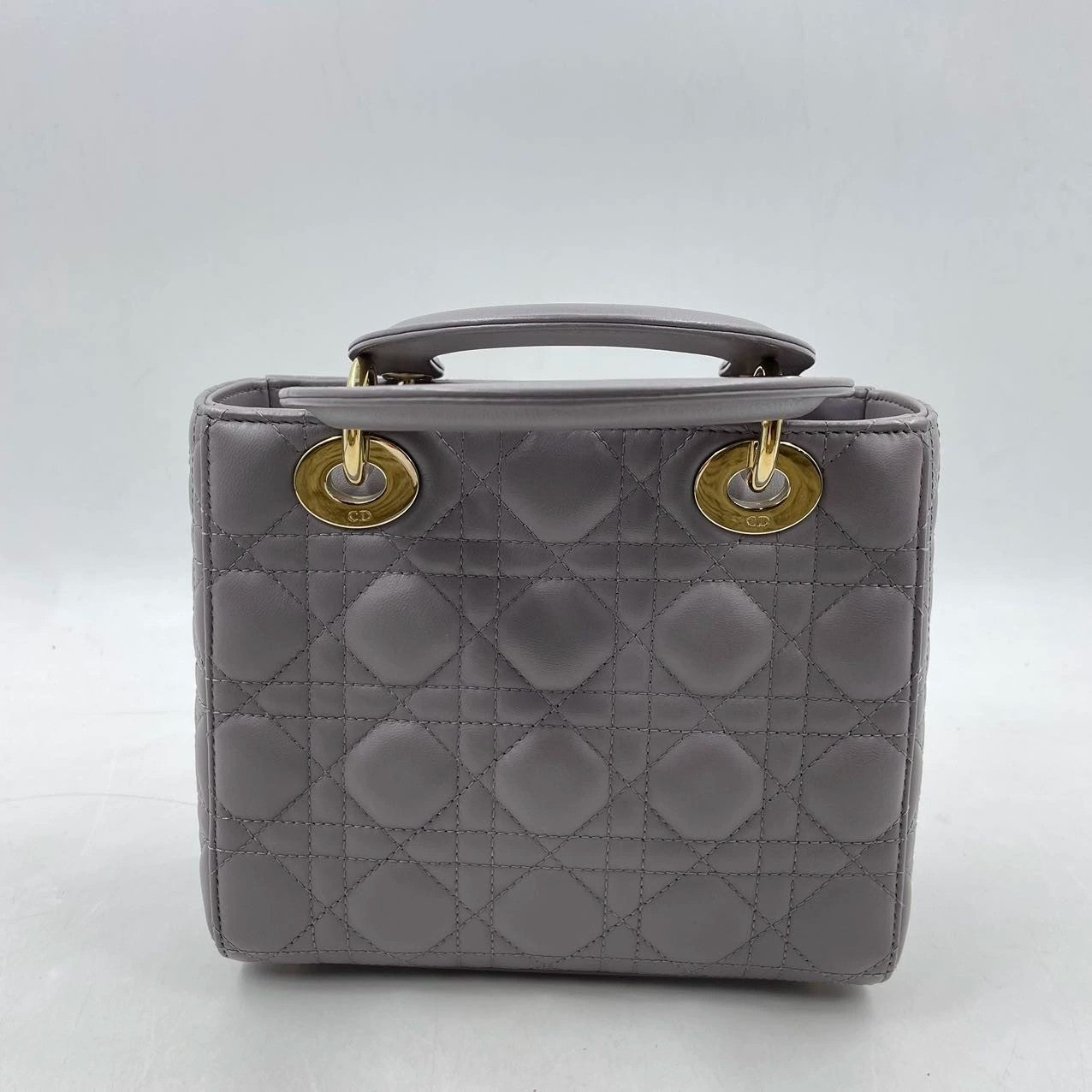 Dior Small Lady Dior ABC  in Gray  Lambskin and LGHW Enamel Buckle