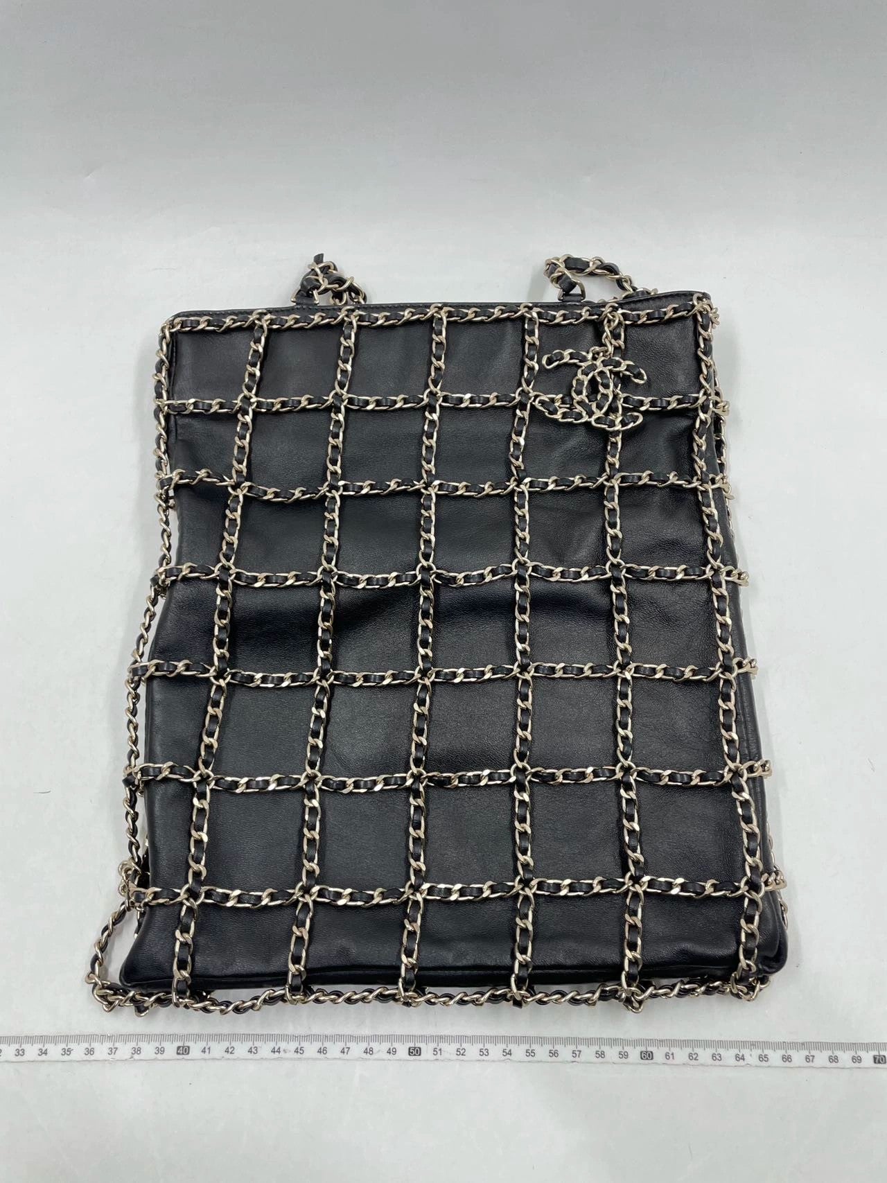 Chanel Chain Frame CC Charm Shopping Tote Lambskin