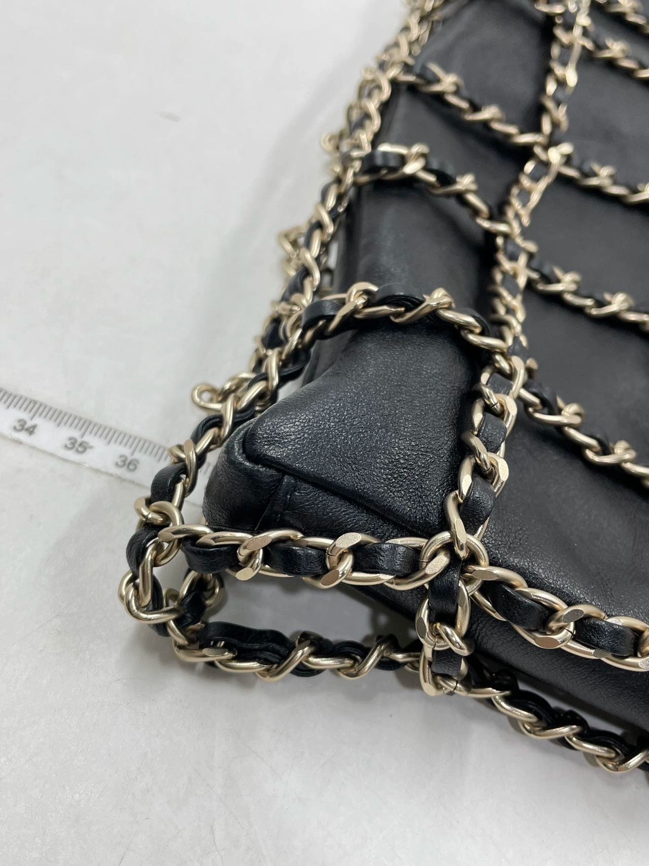 Chanel Chain Frame CC Charm Shopping Tote Lambskin