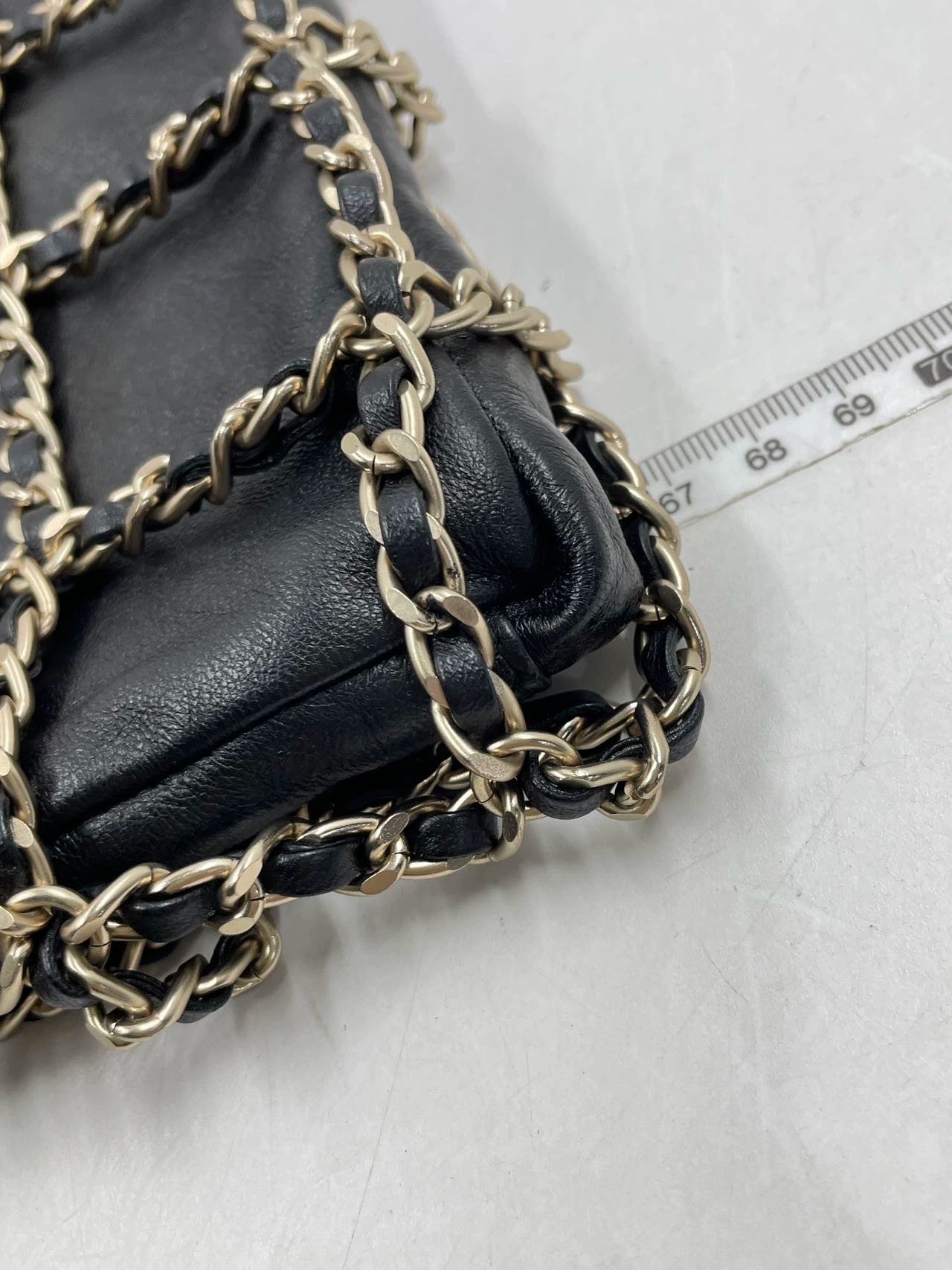 Chanel Chain Frame CC Charm Shopping Tote Lambskin