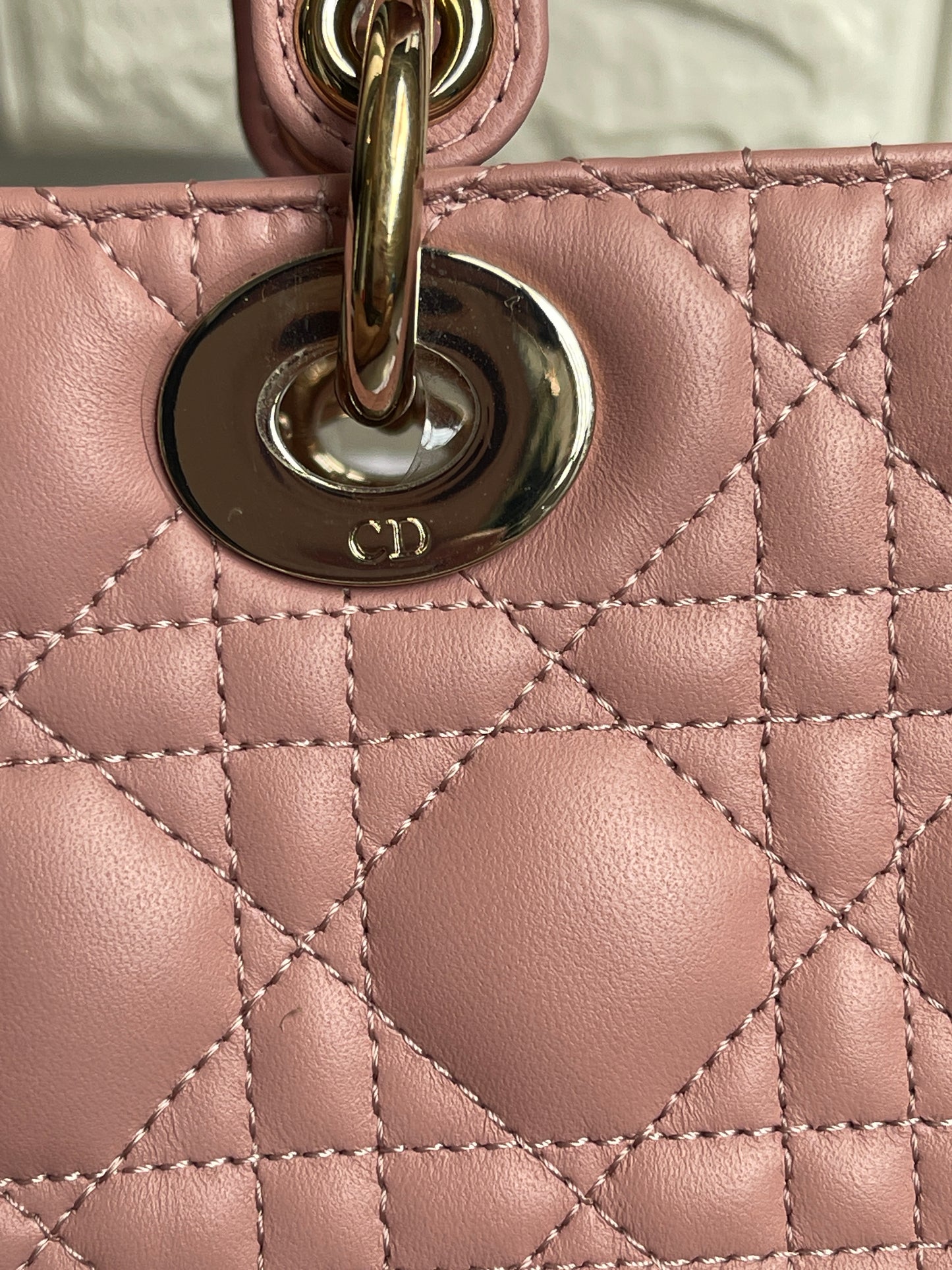 Dior Small Lady Dior ABC  in Fard /Blush Lambskin and LGHW