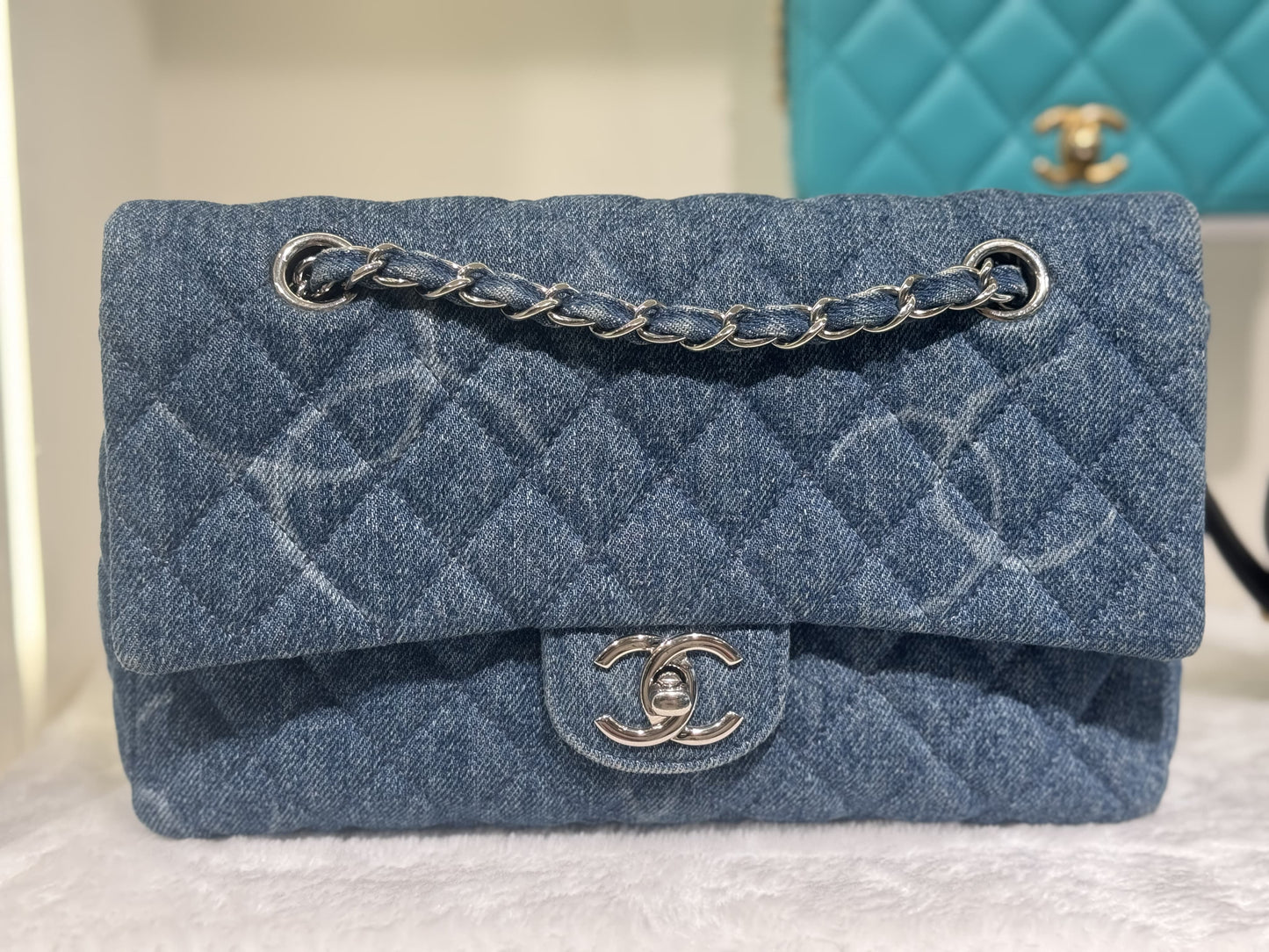 Chanel 20B Denim Cc Flap Bag