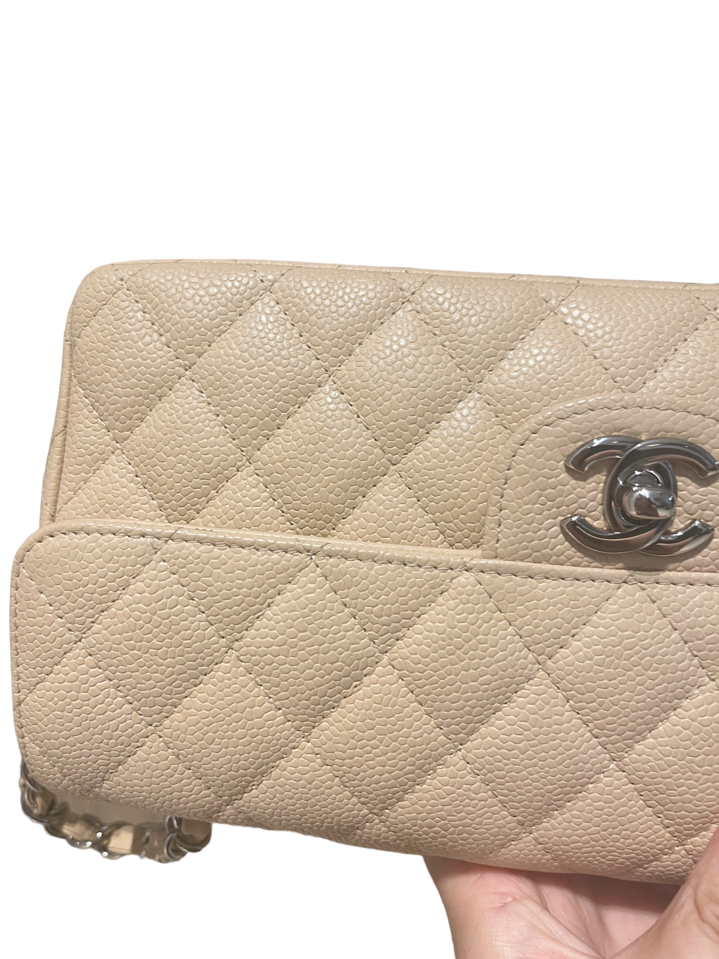 Chanel East west Bag Light Beige Sliver Hardware