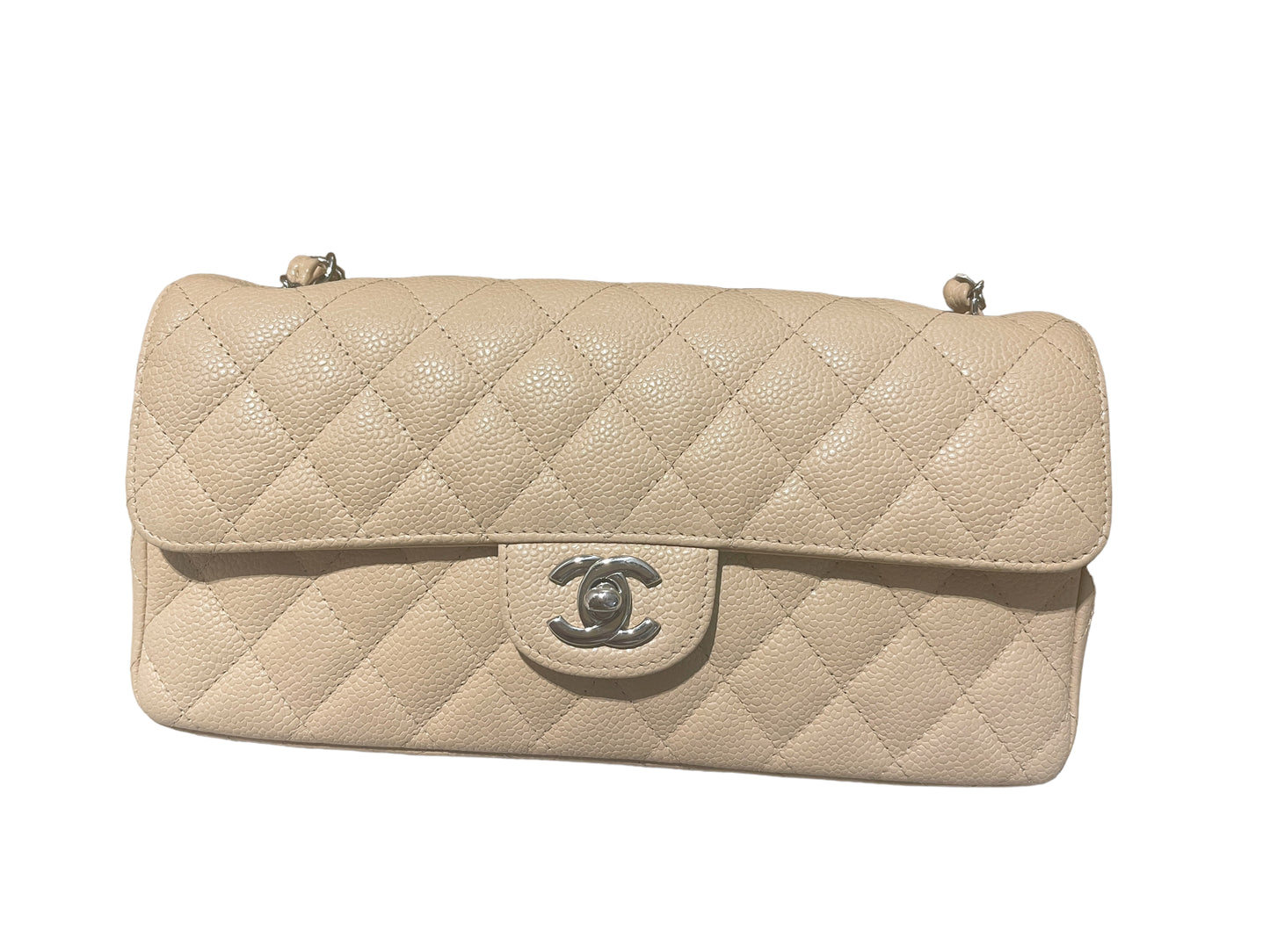 Chanel East west Bag Light Beige Sliver Hardware