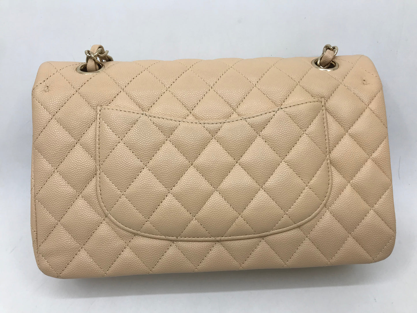 Chanel Shiny Grained 19C LightBeige Medium Flap Bag