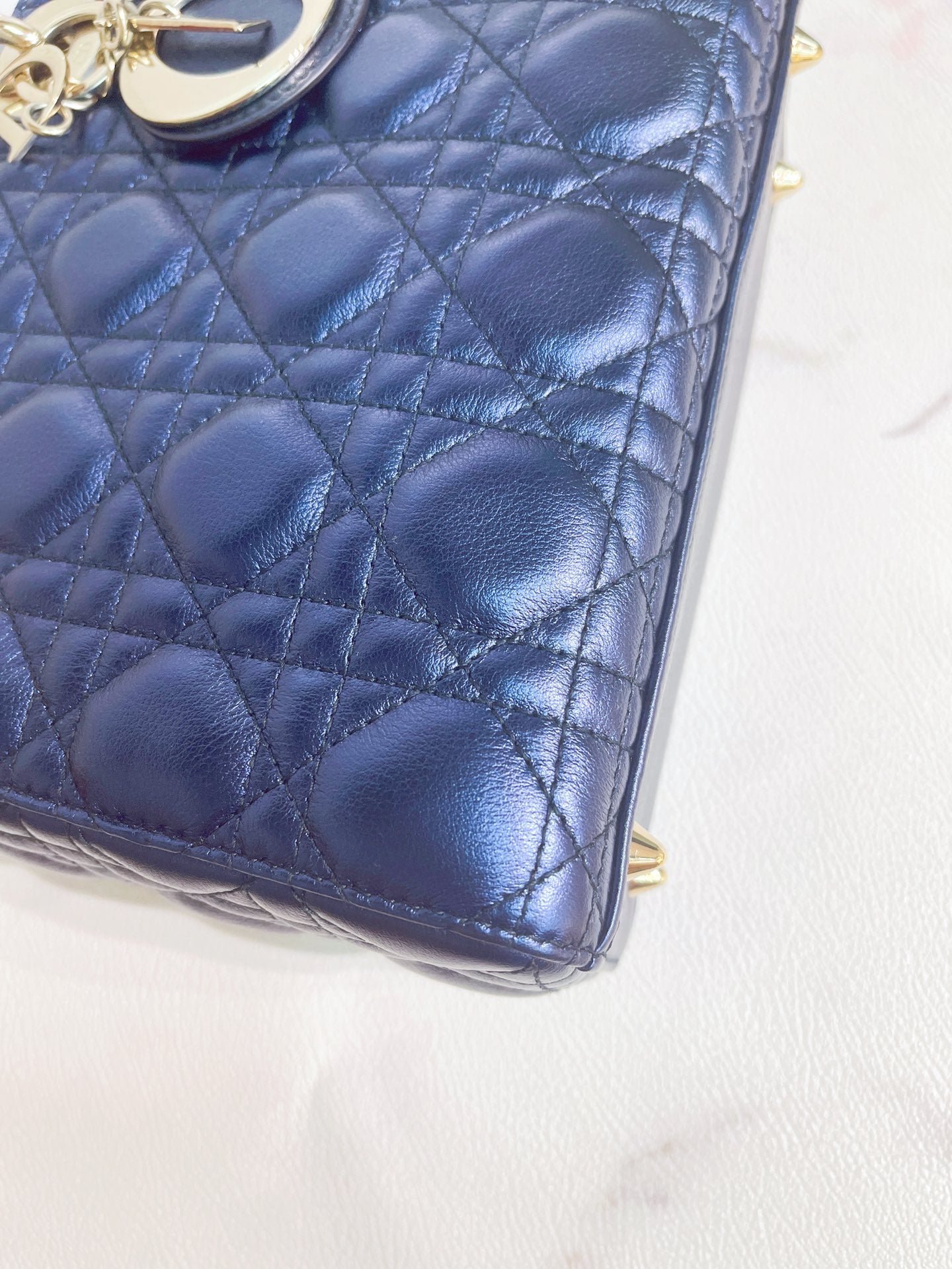 My Lady Dior Small Bag Blue Calfskin
