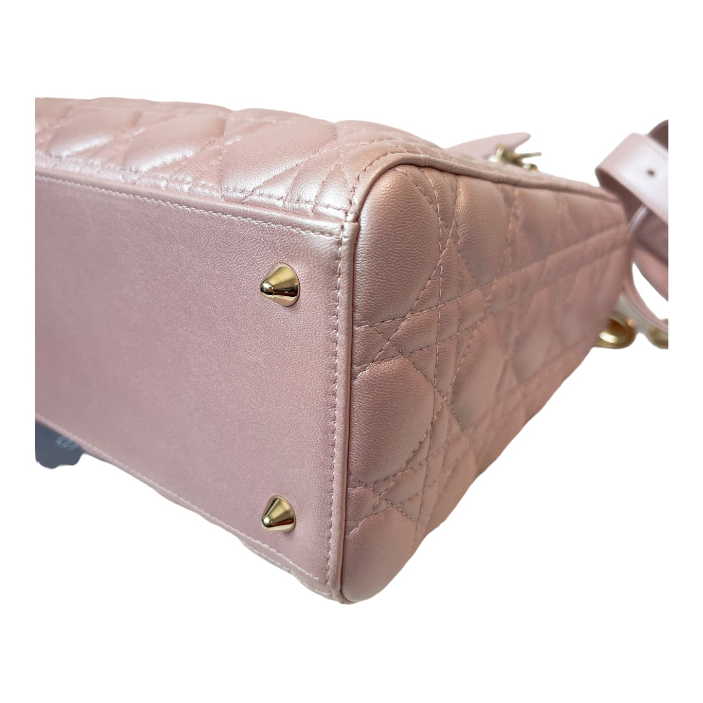 Christian Dior Medium Lady Dior Pink Lambskin Gold Hardware