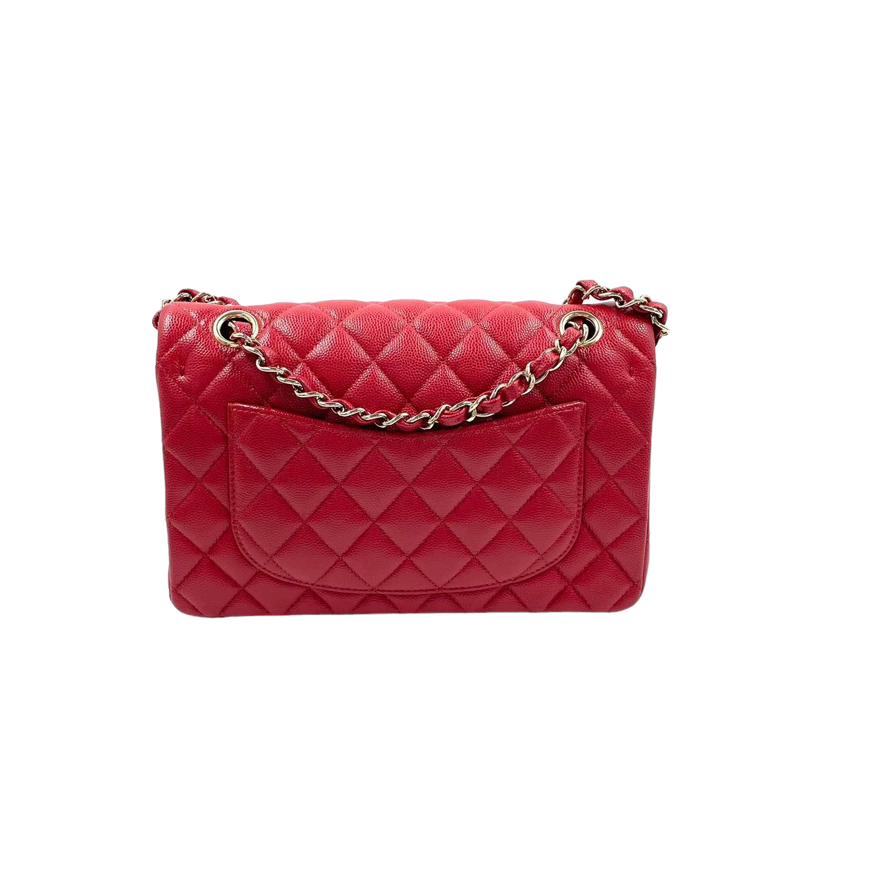 Chanel 19B Red Classic Quilted Small Double Flap