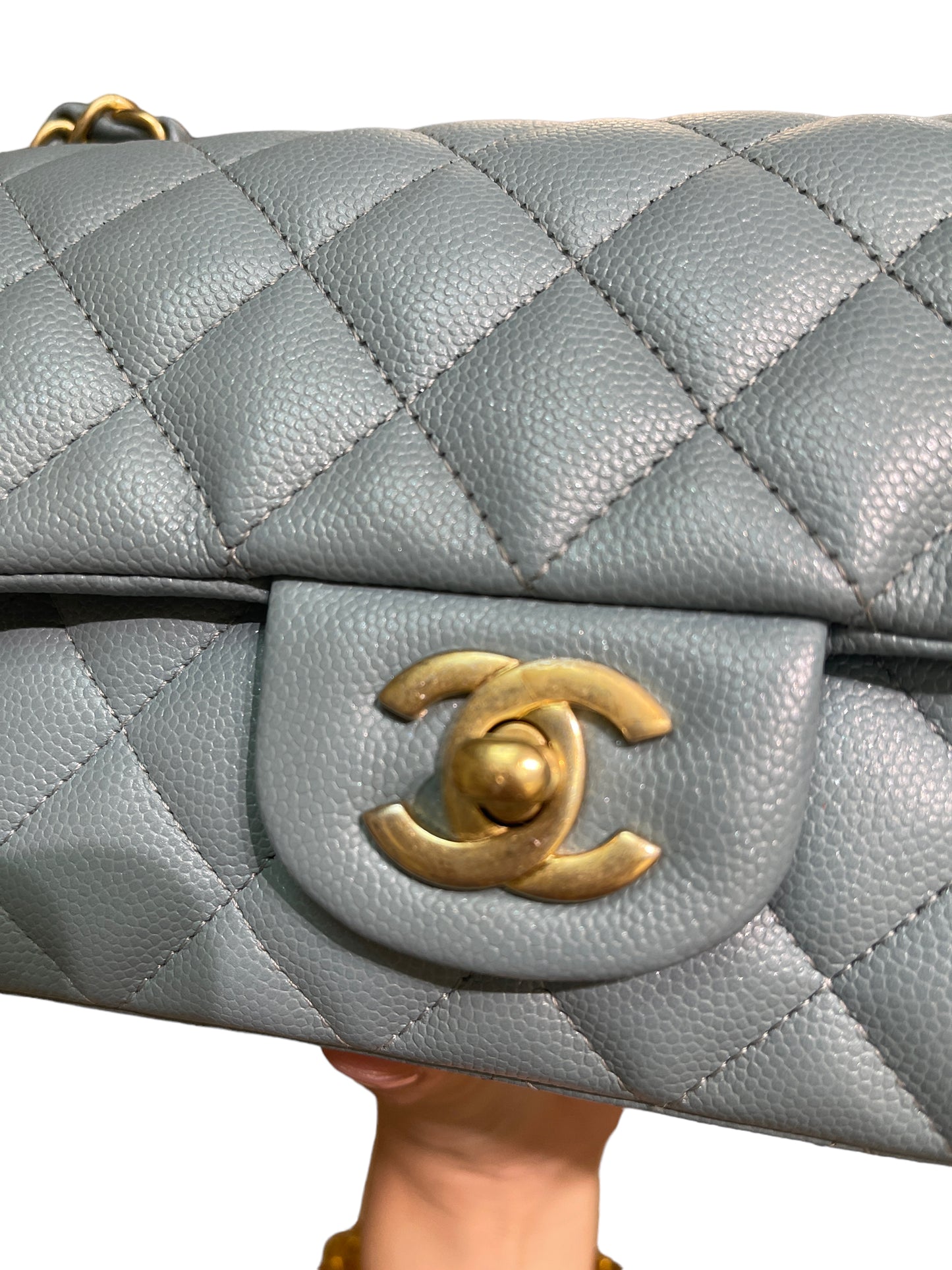 Chanel Classic Mini Rectangular 18C Light Blue