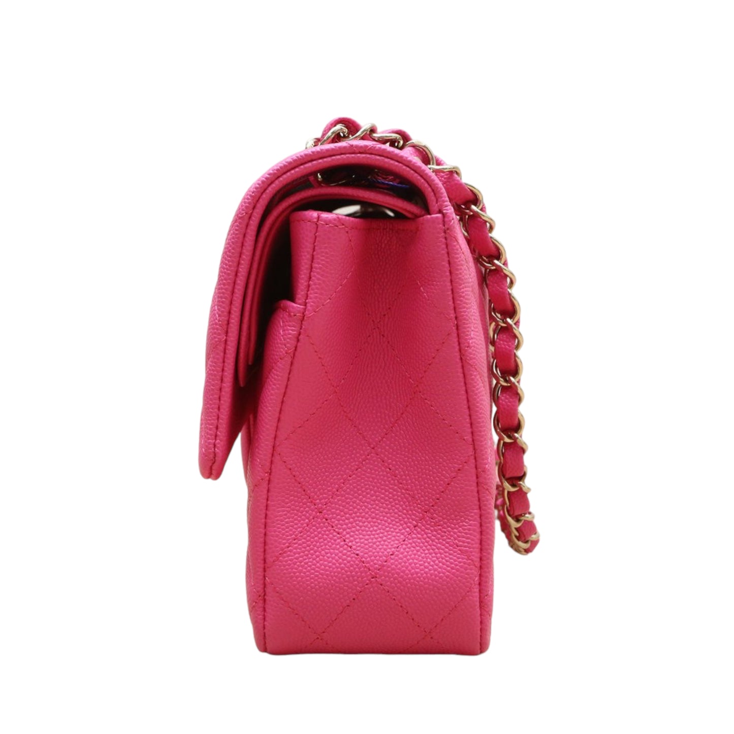 Chanel Classic Medium Double Flap 22P Hot Pink Caviar Leather with Gold Hardware